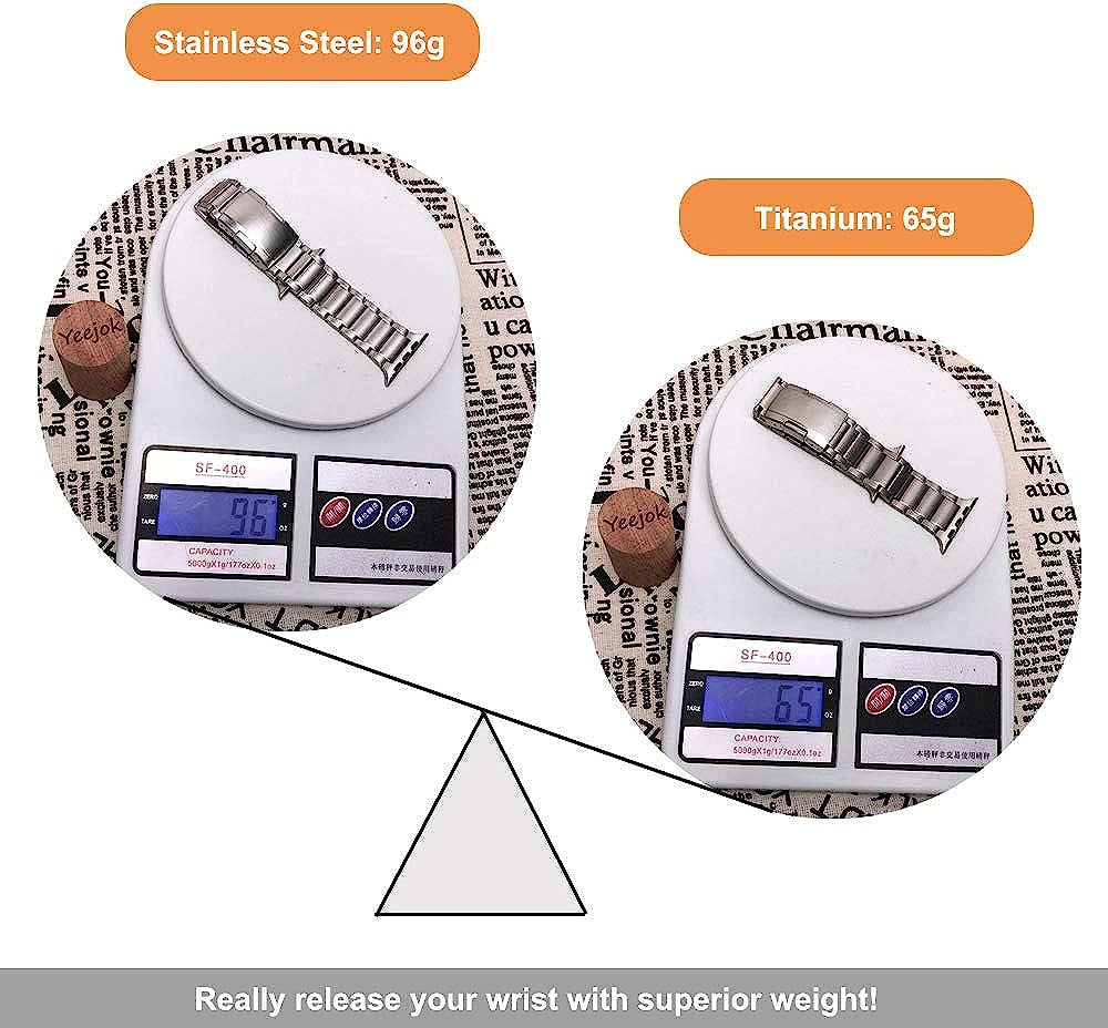 YEEJOK Compatible with Apple Watch Ultra Band 49Mm Titanium for Men Women, Compatible for Apple Watch Bands 45Mm 44Mm 42Mm Replacement Metal for Iwatch Series 8/7/6/5/4/3/2/1/SE  Yeejok   