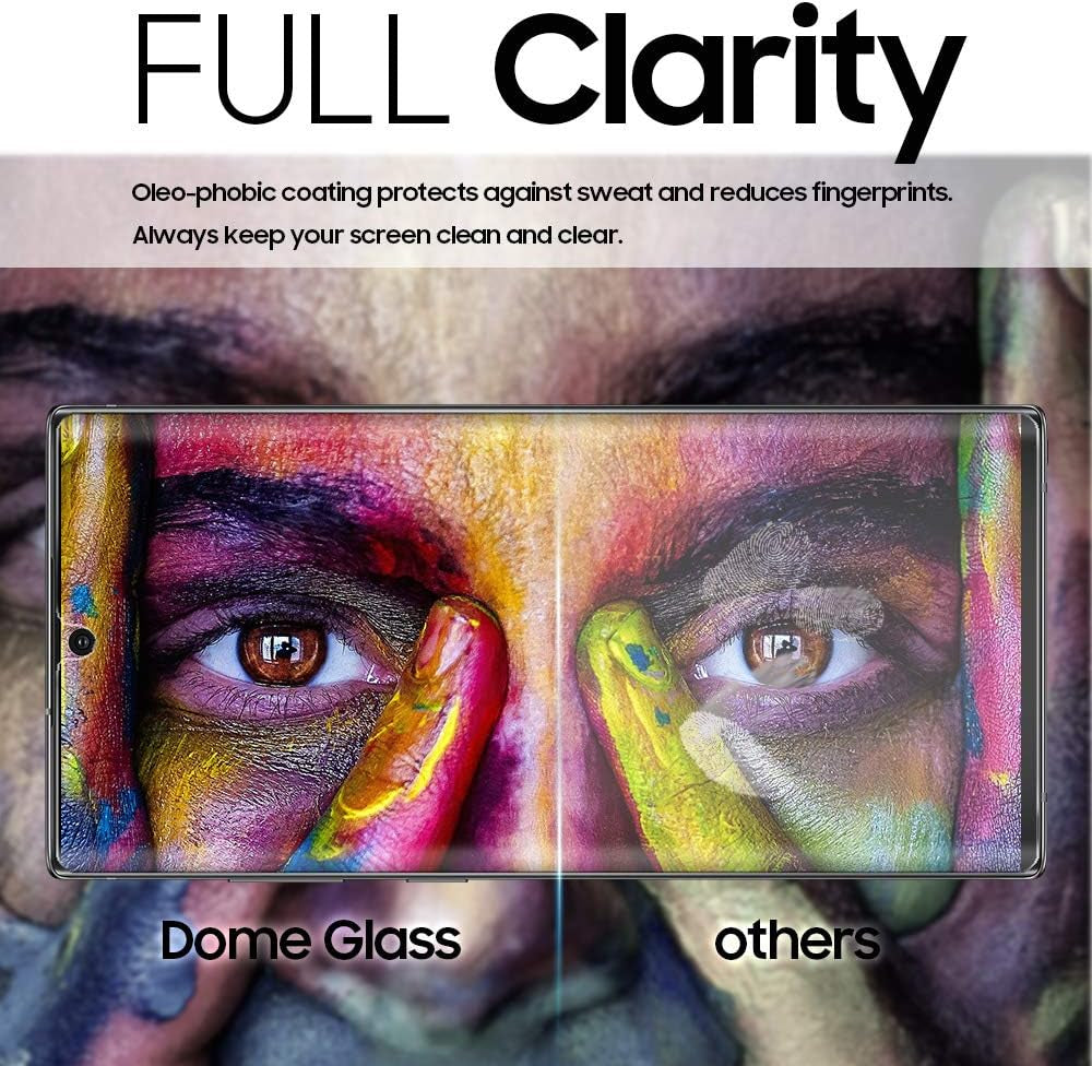 DOME GLASS Galaxy Note 20 Ultra Screen Protector Full 3D Curved Edge Tempered Glass Shield [Liquid Dispersion Tech] Easy Install Kit for Samsung Galaxy Note 20 Ultra by Whitestone - Two Pack  Dome Glass   