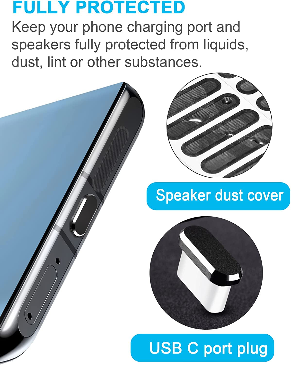 Gavemi USB C Dust Plug Dust Cover for Phone USB Type C Charging Port Speaker anti Dust Protection Cover Kit  Bstq   