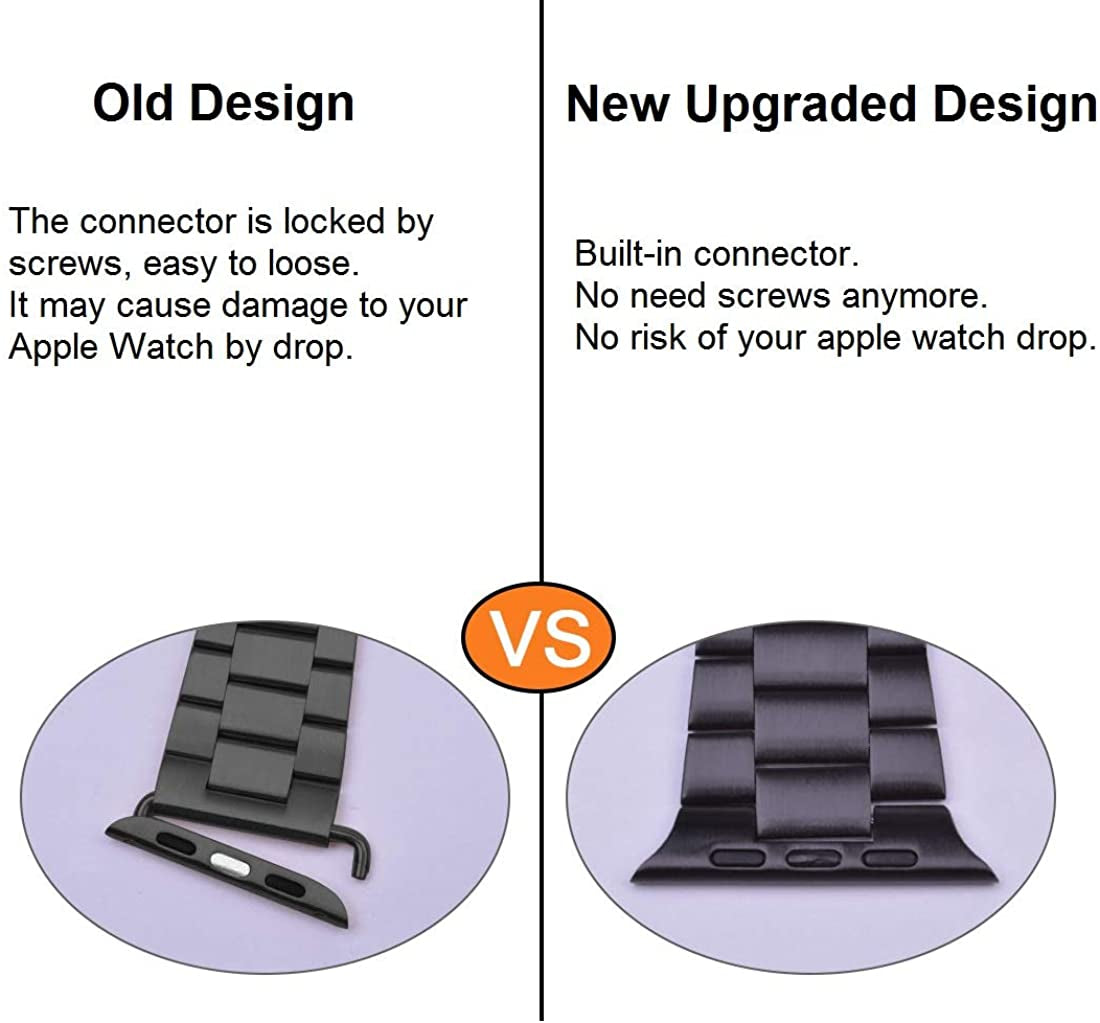 Iiteeology Compatible with Apple Watch Band 42Mm 44Mm 45Mm 49Mm 38Mm 40Mm 41Mm, Upgraded Solid Business Stainless Steel Band for Apple Iwatch Ultra SE Series 8 7 6 5 4  iiteeology   