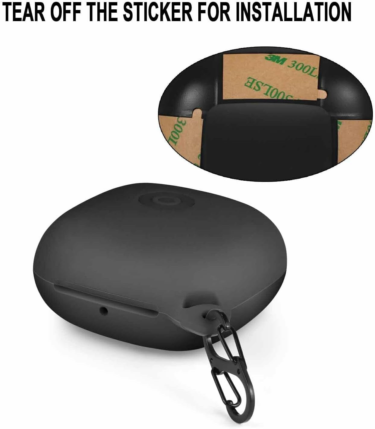 Fastsun Earphone 360° Protective Cover Silicone Case with Keychain Compatible with Beats Powerbeats Pro (Black)  Fastsun   