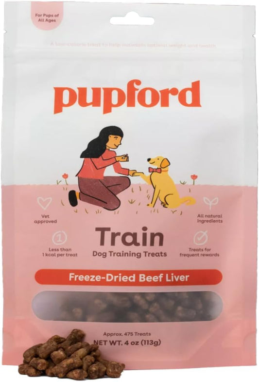 Pupford Freeze Dried 475+ Puppy Treats, Low Calorie, Vet Approved, All Natural, Healthy Training Treats for Small to Large Dogs (Beef Liver)  Pupford   