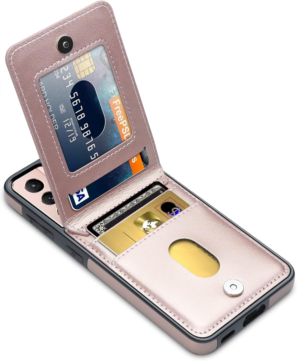 Lakibeibi Samsung Galaxy S21 Ultra Case, S21 Ultra Phone Case, Dual Layer Lightweight Premium Leather Wallet Case with Card Holders Flip Protective Case for Samsung Galaxy S21 Ultra (2021), Purple  LakiBeibi Rose Gold Galaxy S21 Fe 6.4" 