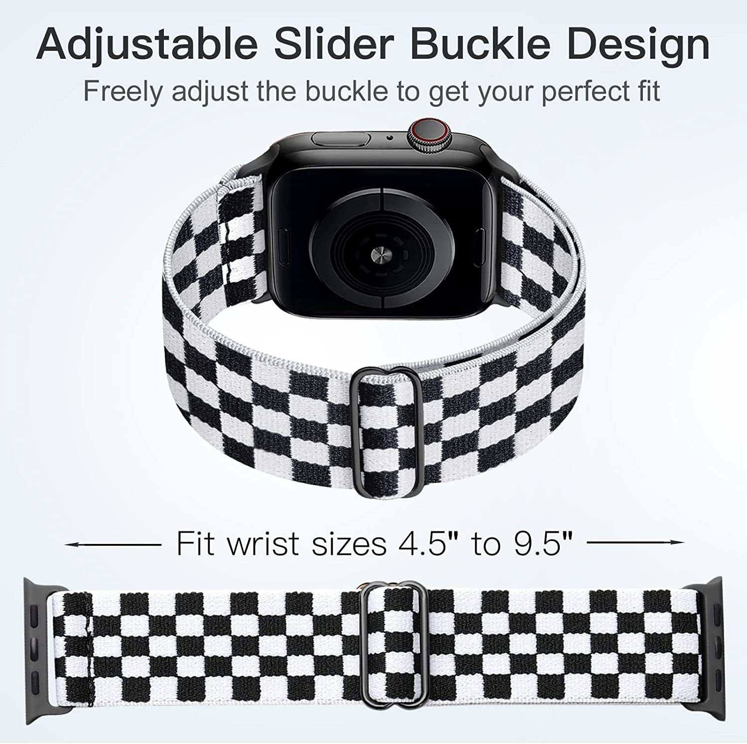 Cangroo 5 Pack Stretchy Nylon Bands Compatible with Apple Watch Band 38Mm 40Mm 41Mm 42Mm 44Mm 45Mm 49Mm for Women Men, Elastic Solo Loop Braided Wristbands for Iwatch SE Ultra Series 8 7 6 5 4 3 2 1  Cangroo   