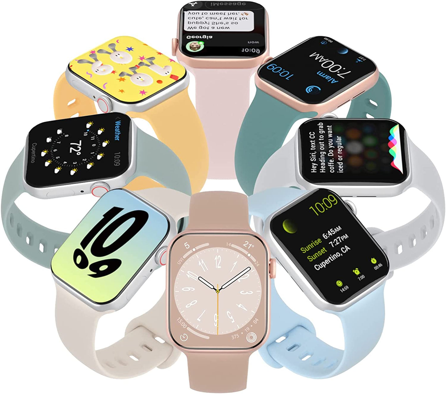 Arctime 4 Pack Silicone Bands Compatible with Apple Watch Band 38Mm 40Mm 41Mm 42Mm 44Mm 45Mm 49Mm, Soft Sport Breathable Strap Replacement Wristbands for Iwatch Ultra Series 8 SE 7 6 5 4 3 2 1  Arctime   