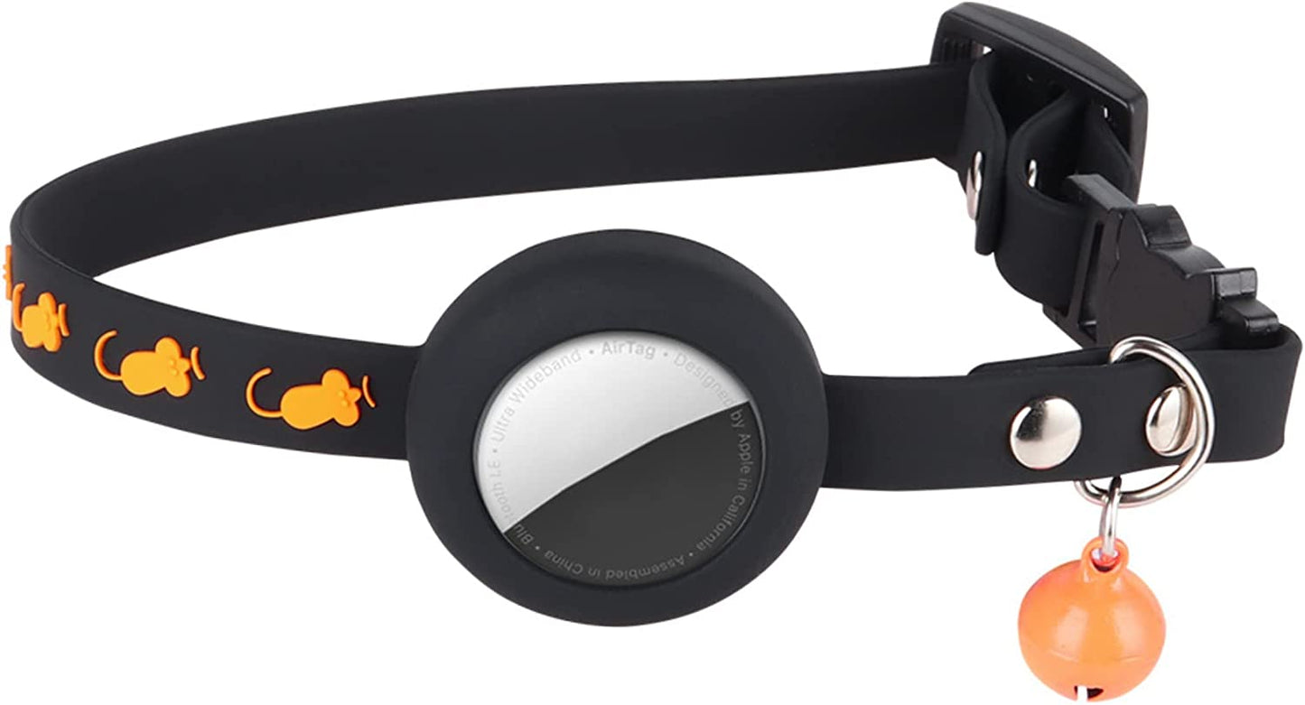 FOSSA Airtag Cat Collar W/Bell, Black  FOSSA   