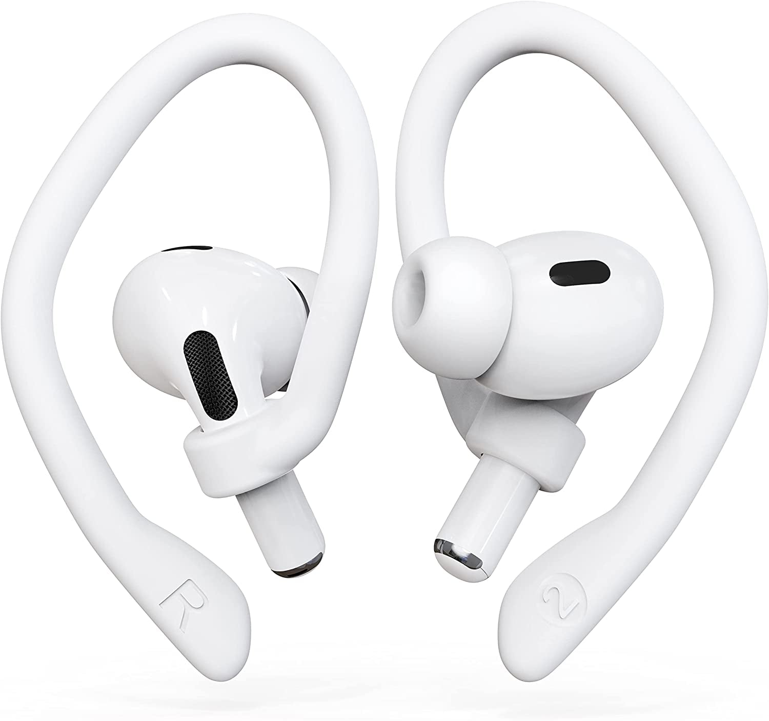 [2 Pairs] Damonlight Ear Hooks for Airpods Pro 2 & 1, Airpods 3 & 2 & 1, Airpod Ear Hook, Anti-Slip Comfortable Fit, Ergonomic Design, Airpods Accessories (Medium, White)  DamonLight   