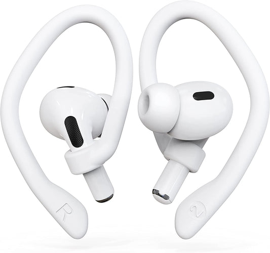 [2 Pairs] Damonlight Ear Hooks for Airpods Pro 2 & 1, Airpods 3 & 2 & 1, Airpod Ear Hook, Anti-Slip Comfortable Fit, Ergonomic Design, Airpods Accessories (Medium, White)  DamonLight   