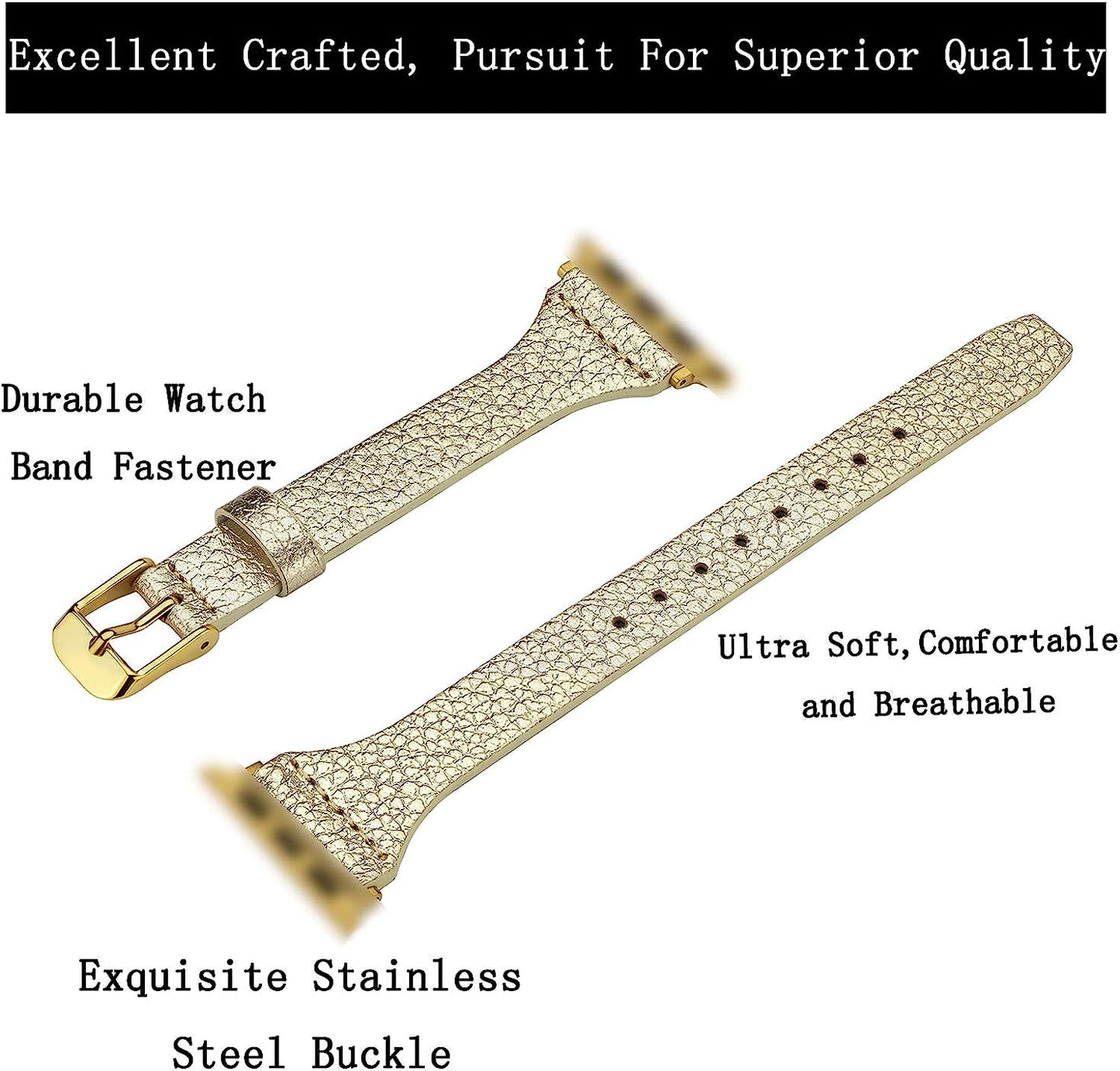 Tinoband Slim Genuine Leather Bands Compatible with Apple Watch Band 38Mm/40Mm/41Mm, 42Mm/44Mm/45Mm for Women Men, Leather Watch Band Replacement Strap for Iwatch Series 7/SE/6/5/4/3/2/1  TinoBand   