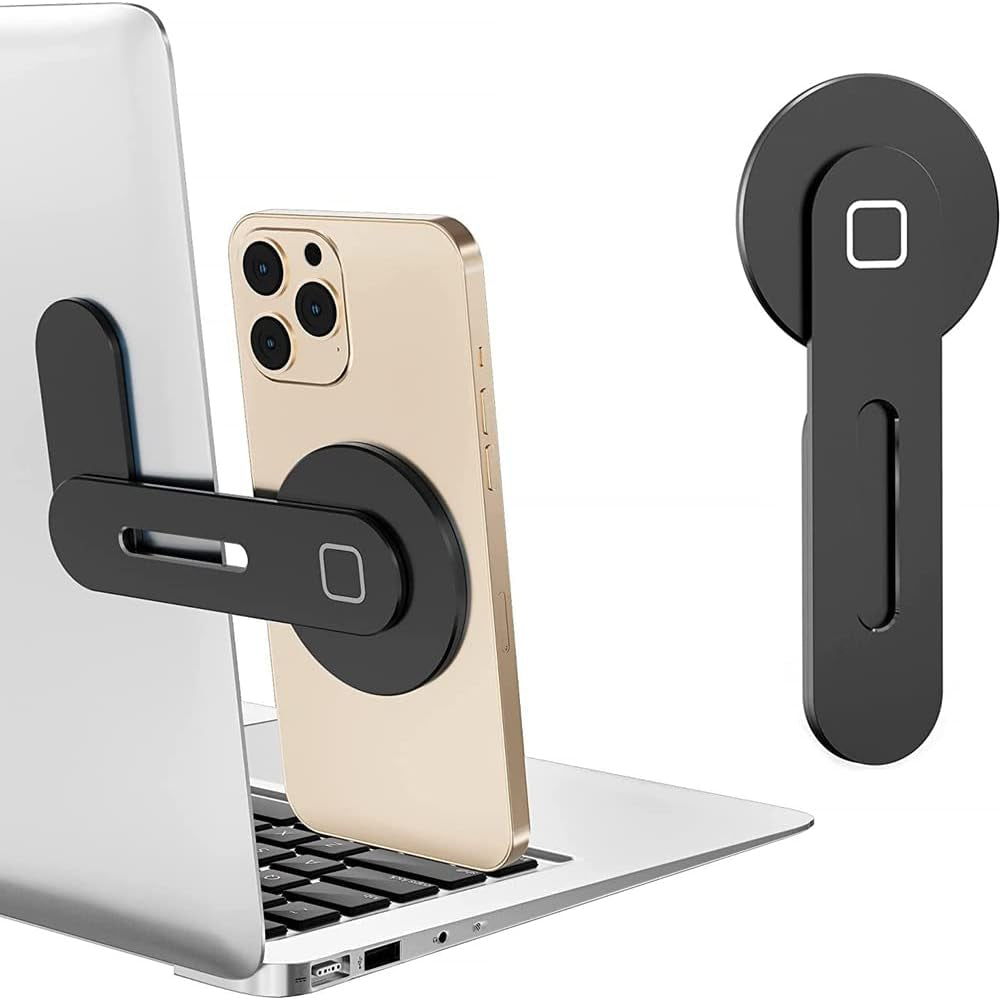 Likense Magnetic Laptop Phone Holder, Aluminum Alloy Laptop Side Mount Foldable Phone Stand for Iphone 13 13 Pro Max Iphone 12 12 Pro Max  Likense   