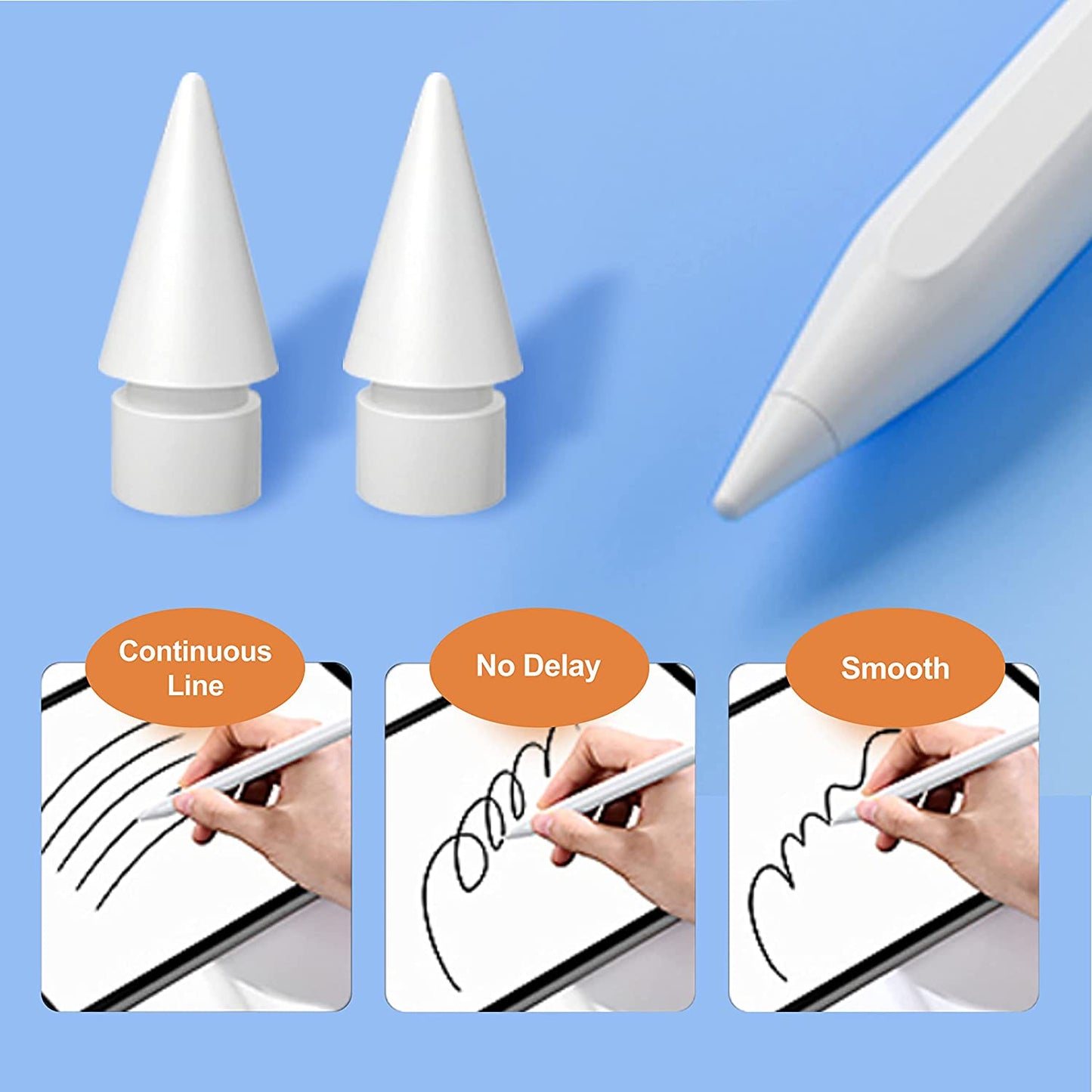 MXCOIRTP 5 Packs Apple Pencil Tips, Replacement Pen Tips for Ipad, Ipencil Nib Compatible with Apple Pencil 1St/2Nd Generation Ipad Pro Air Mini - White  MXCOIRTP   