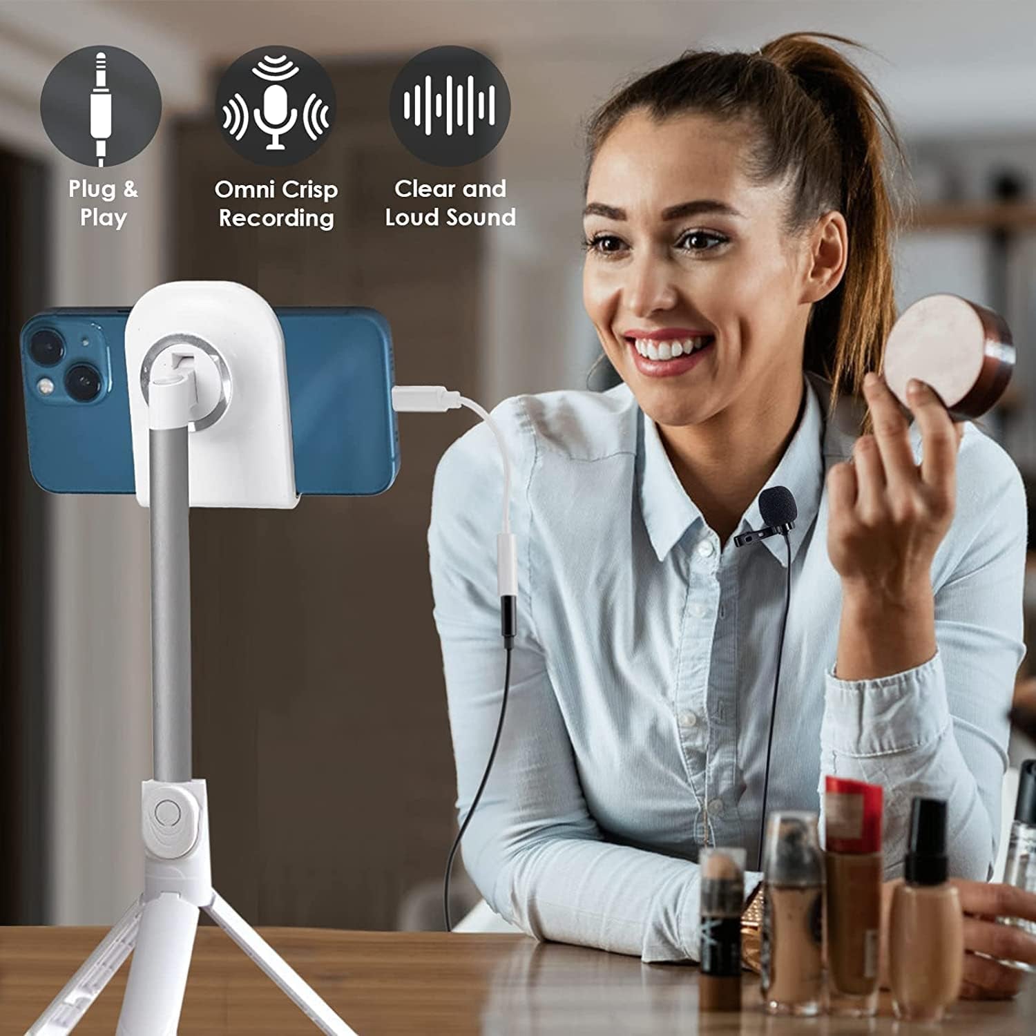 Sovvid Professional 3.5Mm TRS/TRRS Lavalier Lapel Microphone, Mini Omnidirectional Condenser Noise Cancelling Mic for Iphone Android Smartphone, Recording Clip on Mic for Vlogging, Interview, Video  Sovvid   