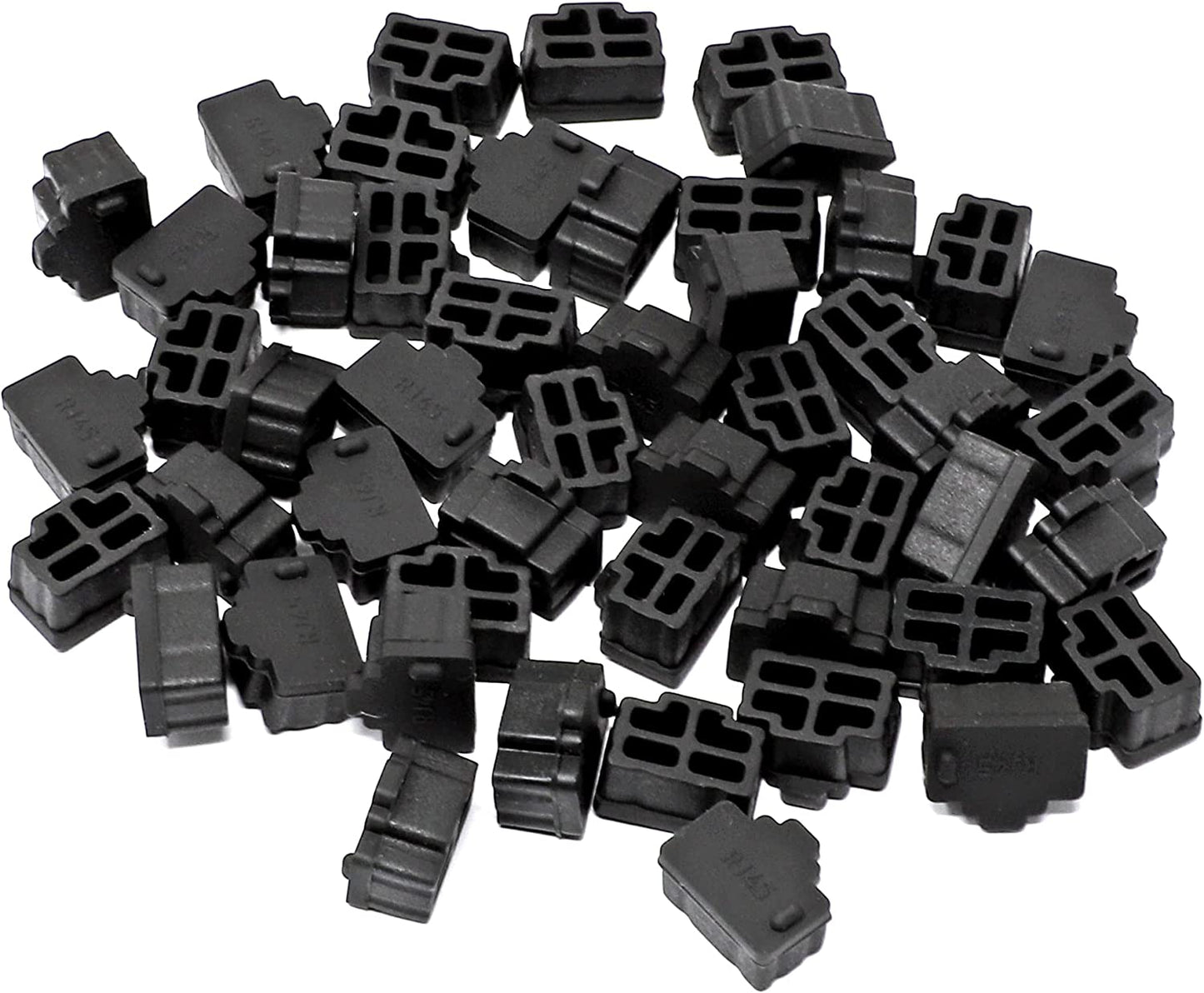 Iexcell 25 Pcs Black Ethernet Hub Port RJ45 anti Dust Cover Cap Protector Plug  iExcell   
