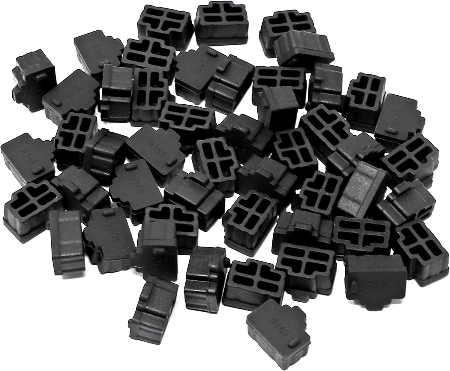 Iexcell 25 Pcs Black Ethernet Hub Port RJ45 anti Dust Cover Cap Protector Plug  iExcell   