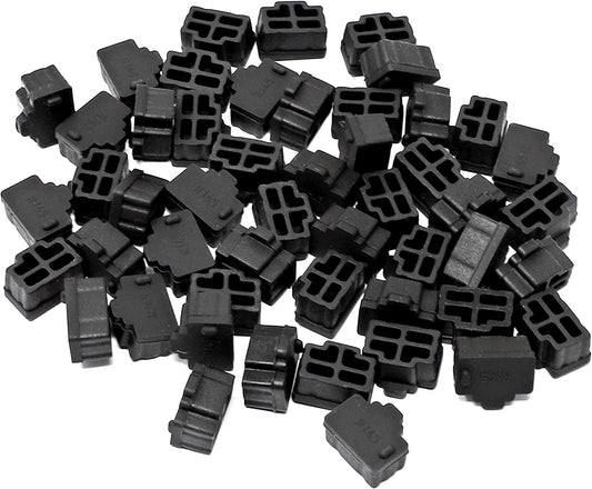 Iexcell 25 Pcs Black Ethernet Hub Port RJ45 anti Dust Cover Cap Protector Plug  iExcell   