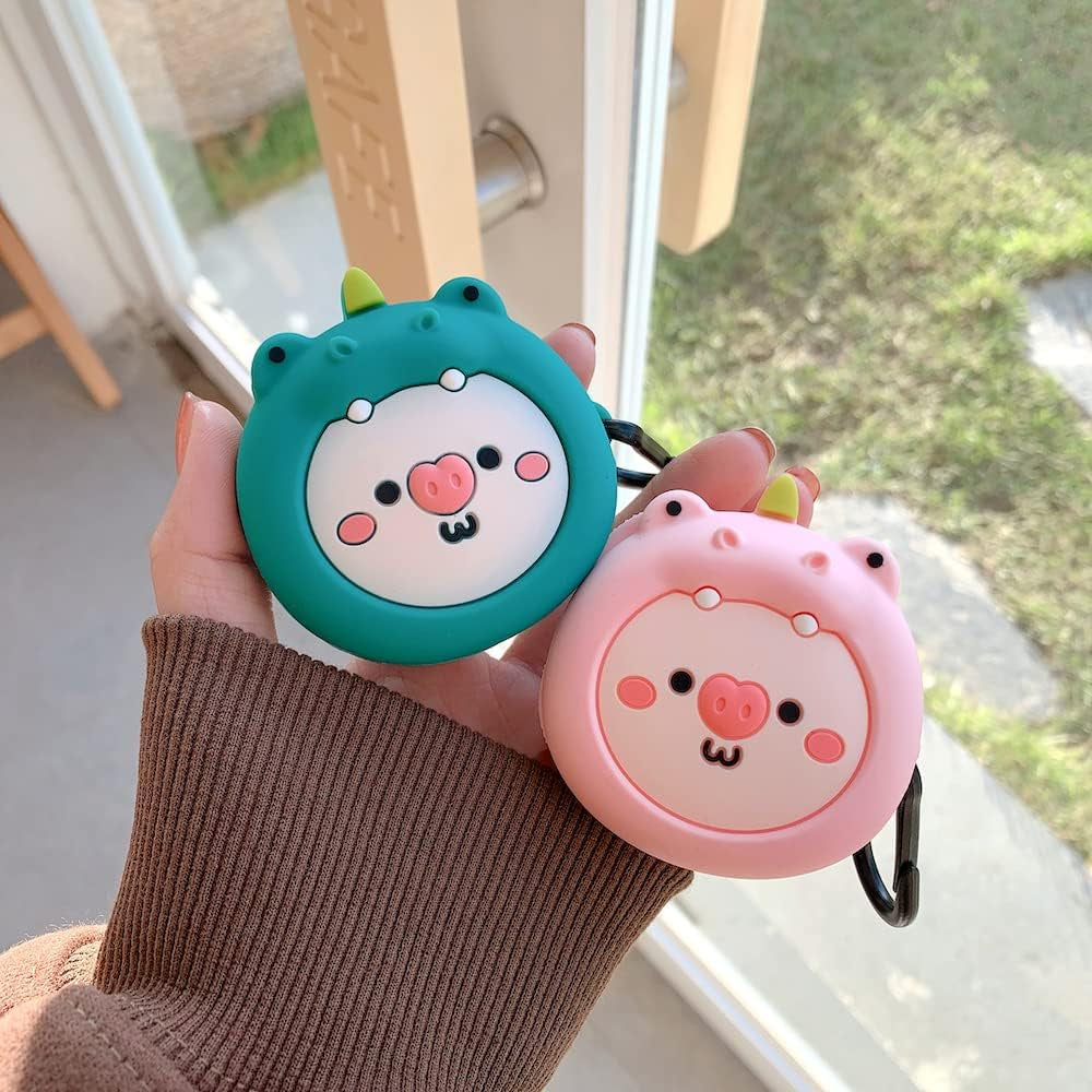 HENJI Earphone Case for Samsung Galaxy Buds 2 & Buds Live & Buds Pro, Soft Silicone 3D Cute Cartoon Character Kawaii Fashion Cover Animal Design (Pink Pig)  HENJI   