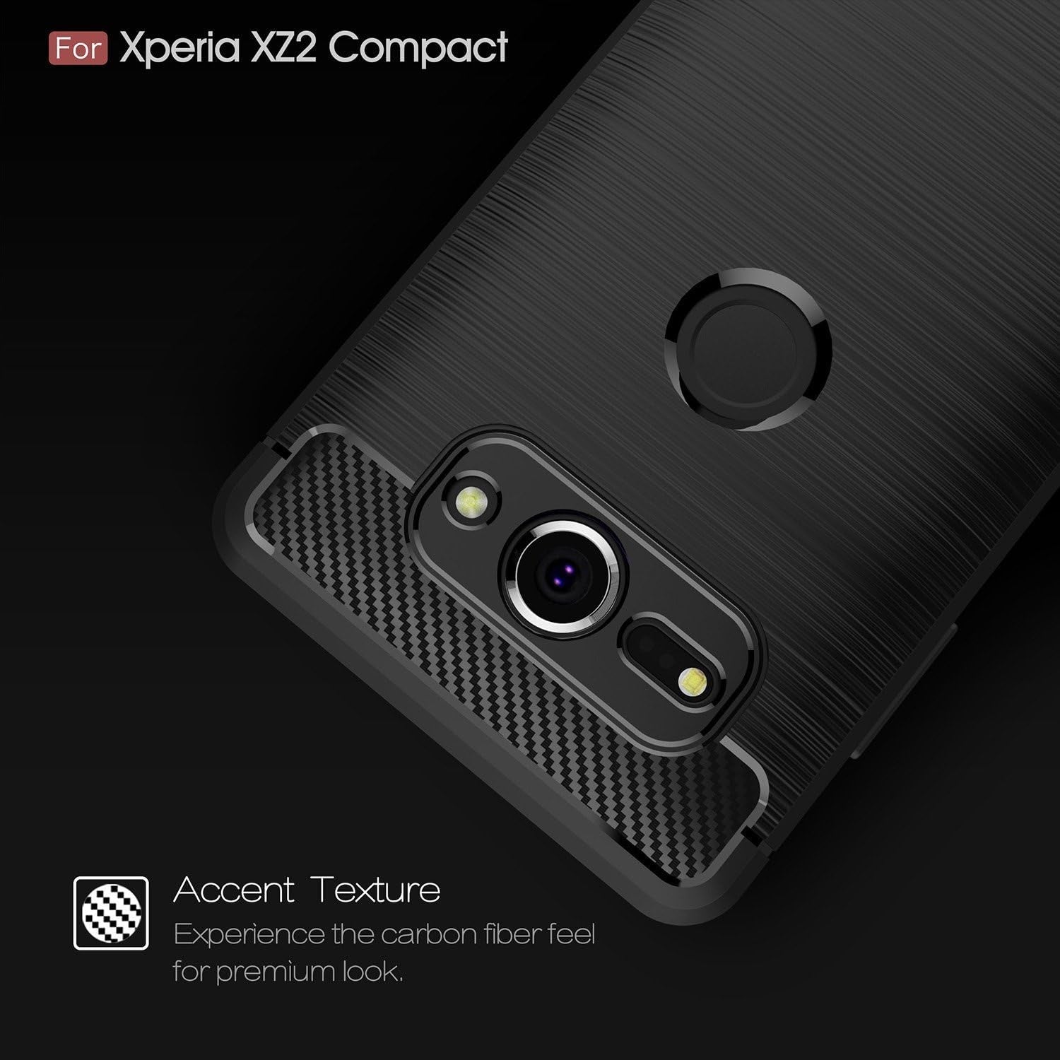 Cruzerlite Case Compatible with Cellphone Sony Xperia XZ2 Compact Case, Carbon Fiber Shock Absorption Slim Case Compatible with Cellphone Sony Xperia XZ2 Compact (2018) (Red)  Cruzerlite   