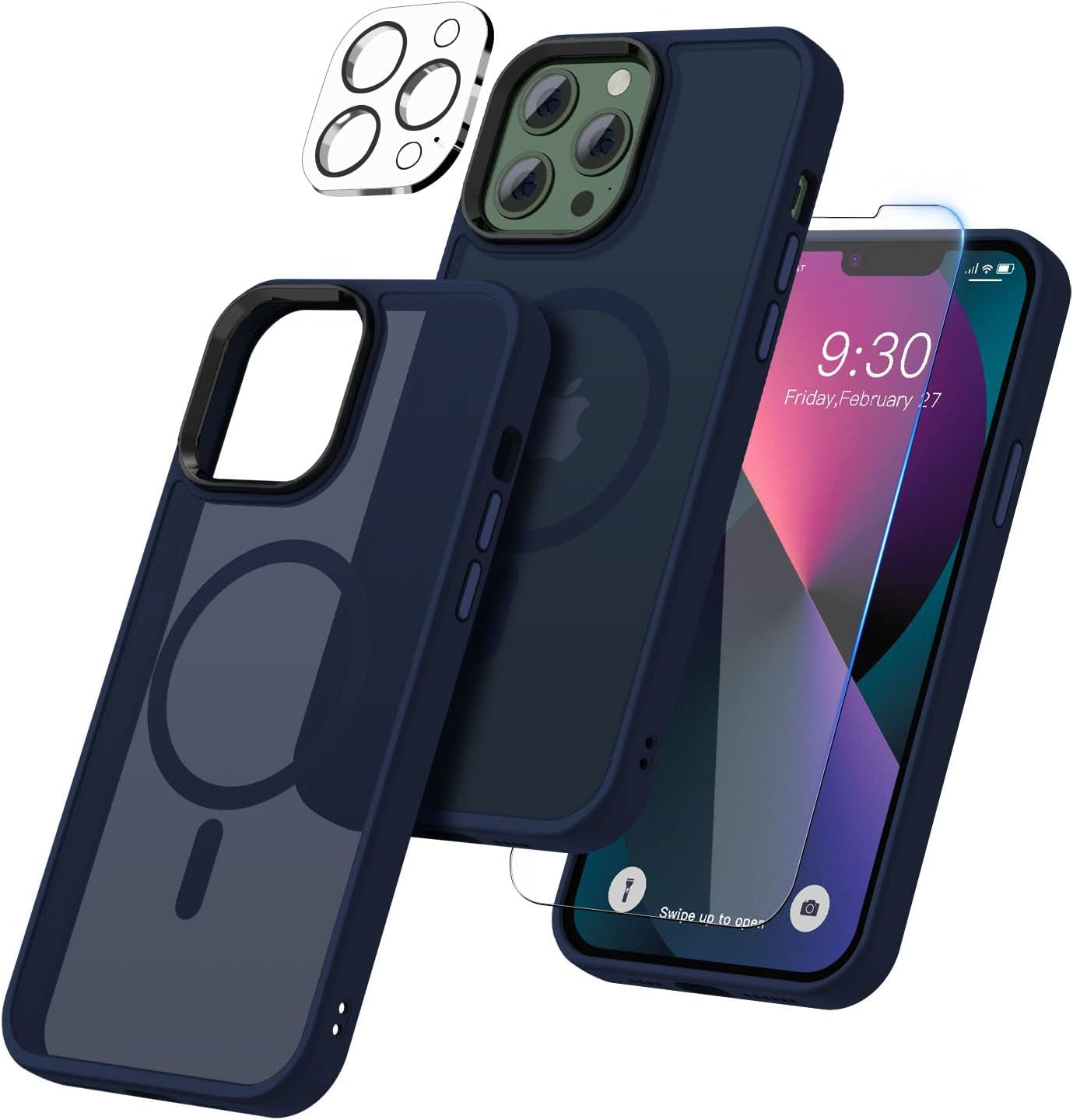 BOTOER Magnetic Crystal Clear for Iphone 12 & 12 Pro Case[Never Yellow][Mil-Grade Drop Tested] Compatible with Mag-Safe Protective Slim Cover 6.1''2020-Clear  BOTOER C Blue Iphone 13 Pro Max 