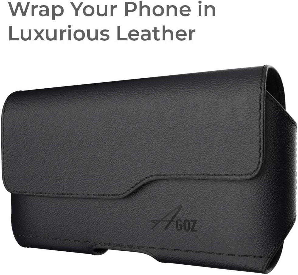 AGOZ Leather Belt Clip Case Compatible with LG V30, V30+, V30S Thinq, V35 Thinq, Cell Phone Pouch Holster Cover with Belt Loops and Magnetic Closure  AGOZ   
