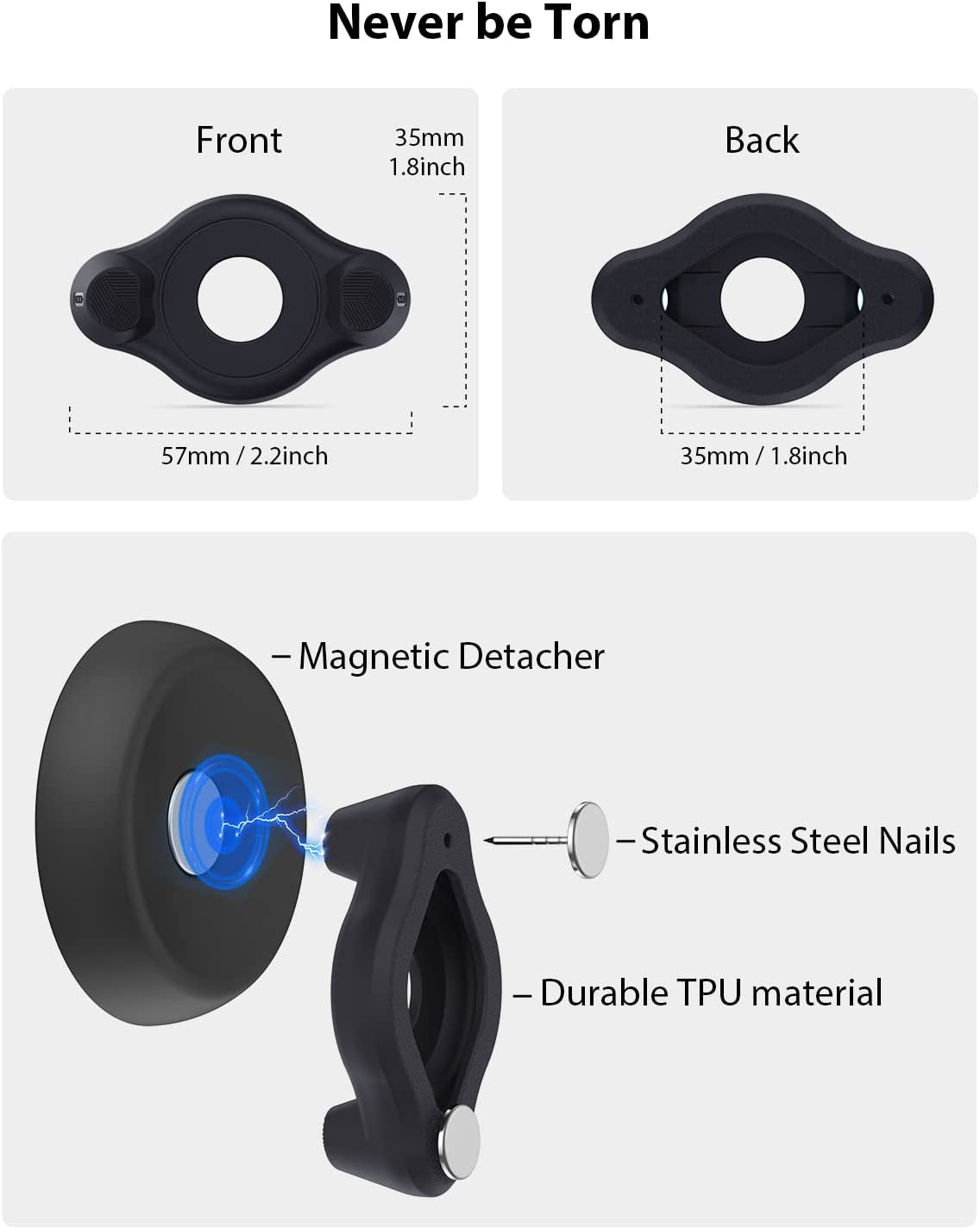 Airtag Holder Fit All Dog Collars Harness , Stouchi Innovative Style Protective Airtag Case with Pins Fixing Buckle for Iphone, Airtag Pet, Dog and Cat Airtag Mount  COSCOD   