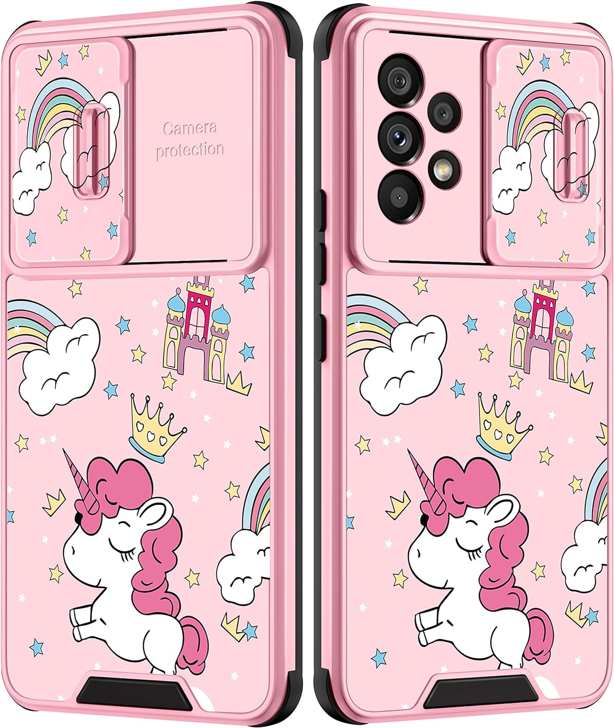 Goocrux for Samsung Galaxy A53 5G Case Skeleton for Women Girls Cute Skull Girly Phone Cover Gothic Design Aesthetic with Slide Camera Cover Funny Cool Cases for Galaxy A53 6.5''  Goocrux Pink U  