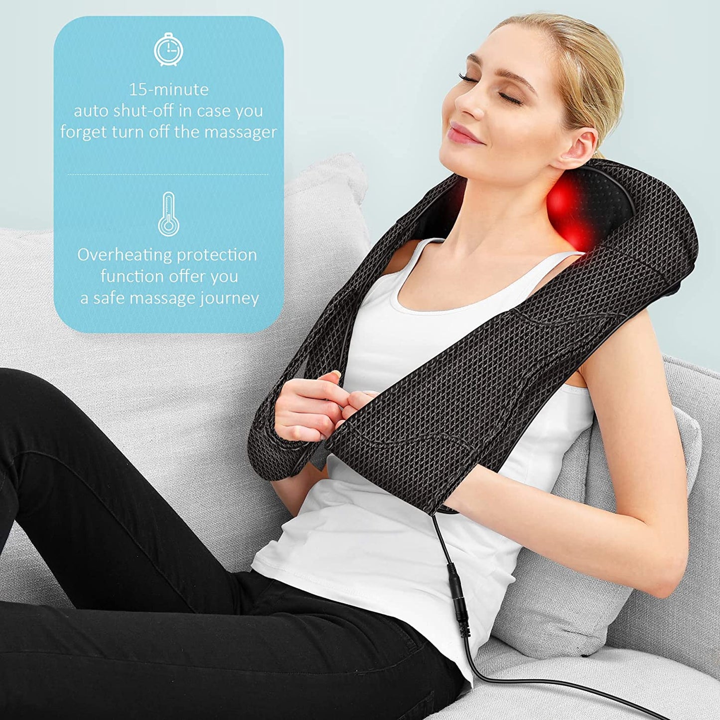 Magicmakers Neck Massager, Back Massager with Heat, Shiatsu Massager Neck, Electric Shoulder Massager, Kneading Massager Back, Massage for Neck Pain Back Pain, Birthday Gifts for Women Men  Magic Makers   