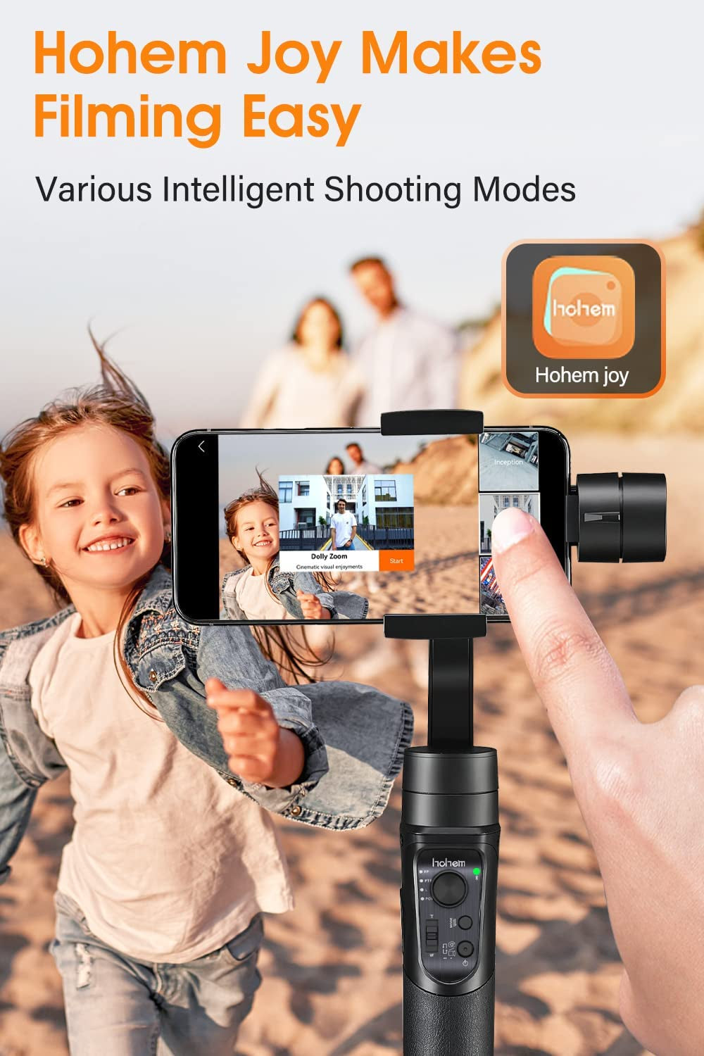Gimbal Stabilizer for Smartphone, 3-Axis Phone Gimbal for Android and Iphone 14,13,12 PRO, Stabilizer for Video Recording with Face/Object Tracking, 600 °Auto Rotation - Hohem Isteady Mobile Plus  Hohem Technology Co.   