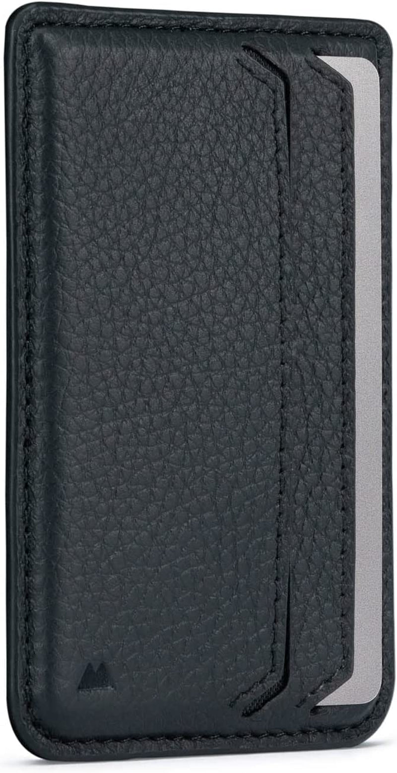 MOUS – Magsafe Compatible Wallet Card Holder – Cell Phone Magnetic Wallet for Iphone 14/13/12 Series Phones – Magsafe Compatible Accessory - Black Leather  Mous   