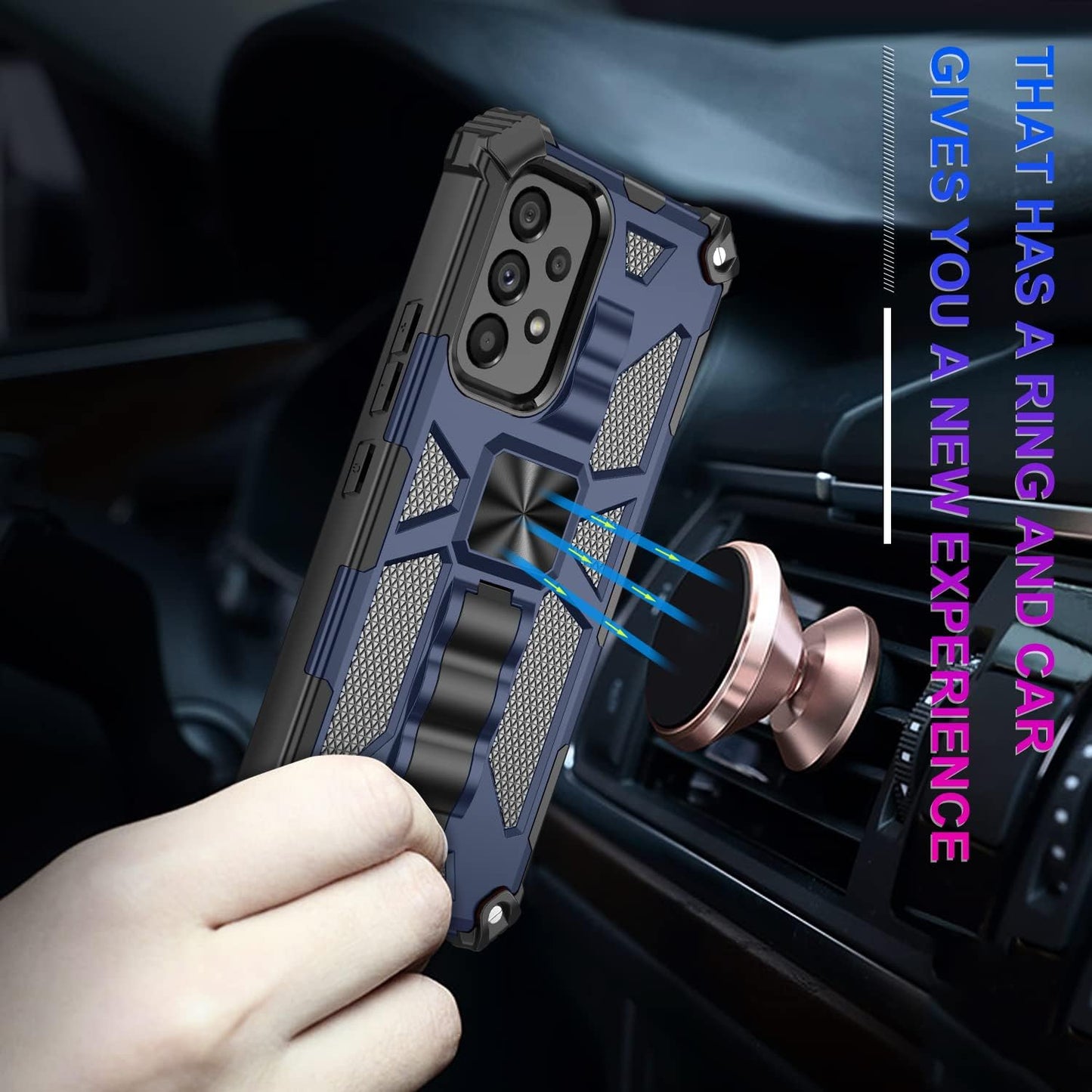 Case for Samsung Galaxy A53 Case with Screen Protector Samsung Galaxy A53 Case with Clip Galaxy A53 Case with Kickstand Military Grade Heavy Duty Camo Case for Samsung Galaxy A53 Men Women (Blue)  huiyi   