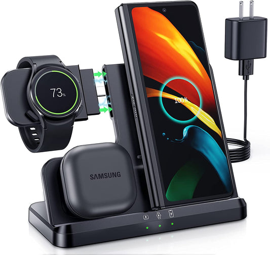 LK Wireless Charging Station for Samsung - 3 in 1 Wireless Charger Compatible for Samsung S23 Ultra plus S22 S21 S20 Note20 Z Flip 4/3 Z Fold,Galaxy Watch 5/5 Pro/4/3 Galaxy Buds  Shenzhen Smacat Electronic Technology Co.,Ltd   