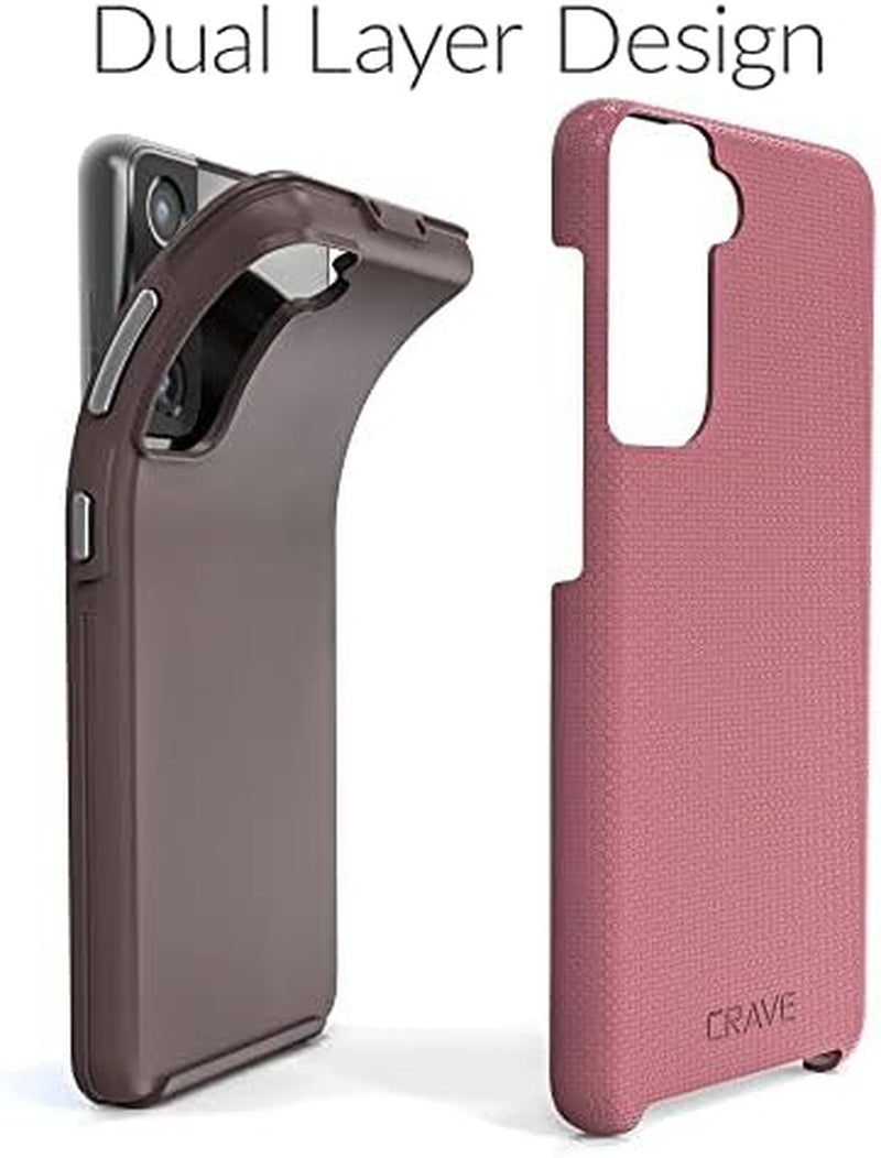 Crave Dual Guard for Galaxy S21 Case, Shockproof Protection Dual Layer Case for Samsung Galaxy S21, S21 5G (6.2 Inch) - Berry  Crave   