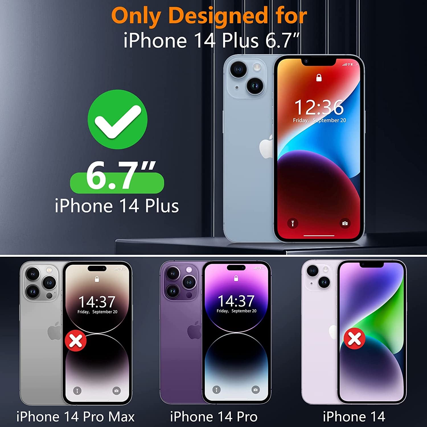 SPIDERCASE for Iphone 14 plus Case with Magnetic Invisible Stand,[Compatible for Magsafe][Military Grade Shockproof][2 Pack Tempered Glass Screen Protector] Translucent Matte Phone Case, Black  SPIDERCASE   