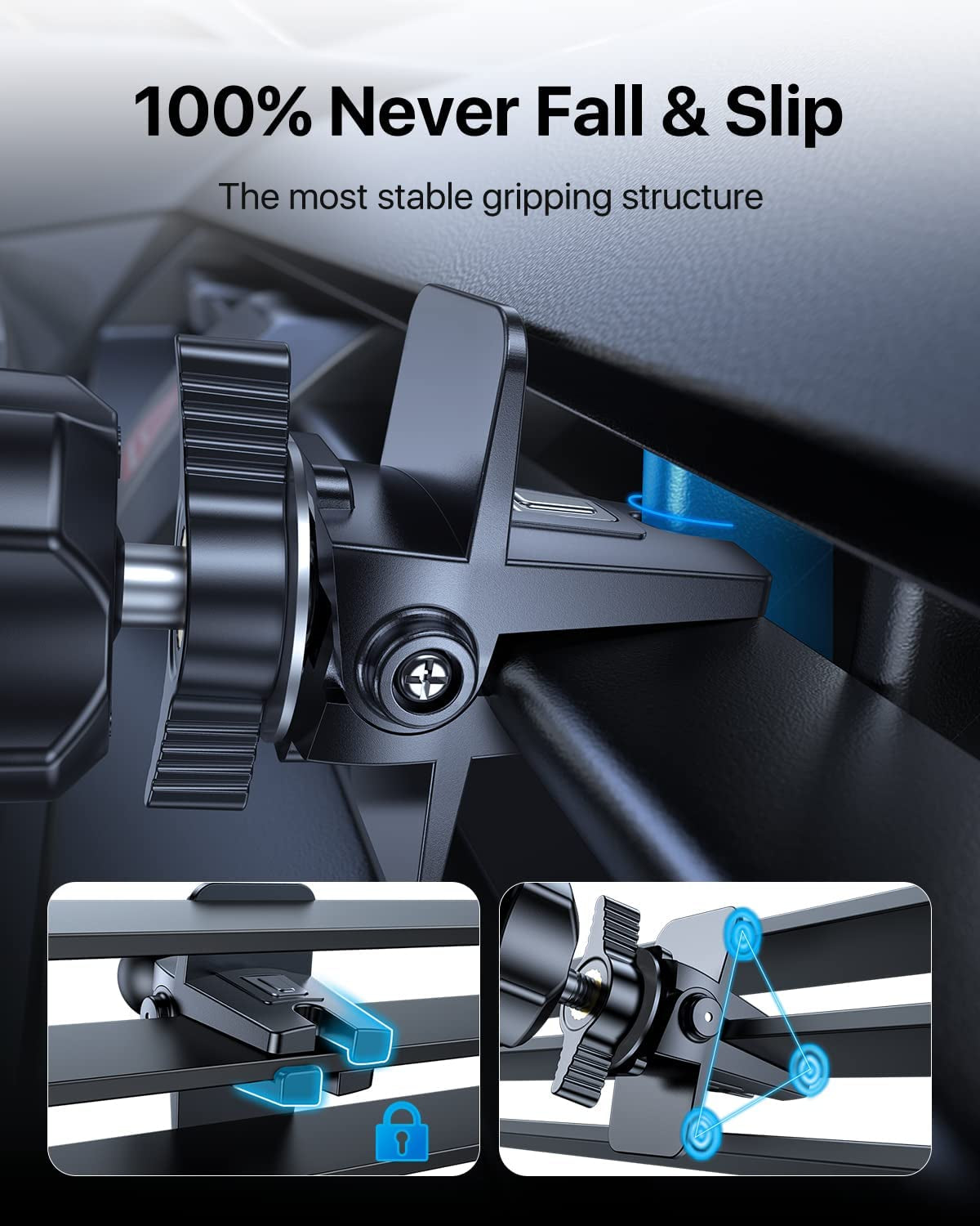 (2023 Upgraded) Andobil Car Phone Mount [Military Sturdy, Firmly Grip & Never Slip] Air Vent Cell Phone Holder Car, Ultra Stable, Easy Used, Compatible with Iphone 13 14 12 Pro Max Android Samsung S23  andobil   