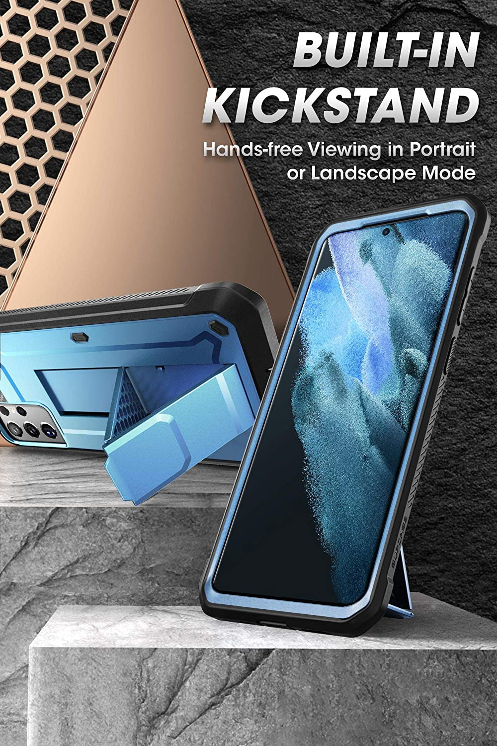 SUPCASE Unicorn Beetle Pro Series Case Designed for Samsung Galaxy S21 Ultra 5G (2021 Release), Full-Body Dual Layer Rugged Holster & Kickstand Case without Built-In Screen Protector (Tilt)  SUPCASE   