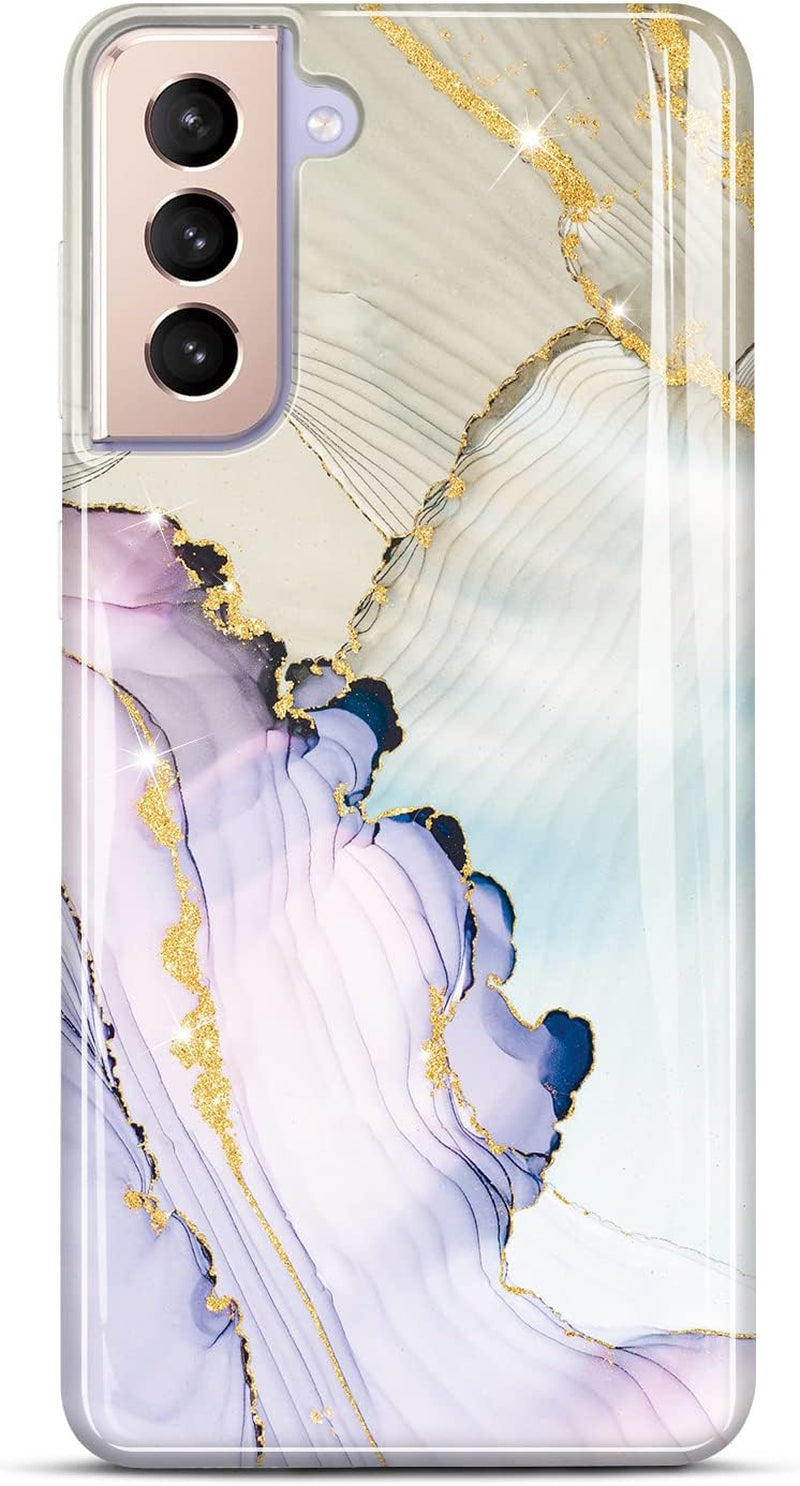 JIAXIUFEN Galaxy S21 Case Gold Sparkle Glitter Marble Slim Shockproof TPU Soft Rubber Silicone Cover Phone Case for Samsung Galaxy S21 5G 6.2 Inch 2021 Blue  JIAXIUFEN Mint Green Purple  