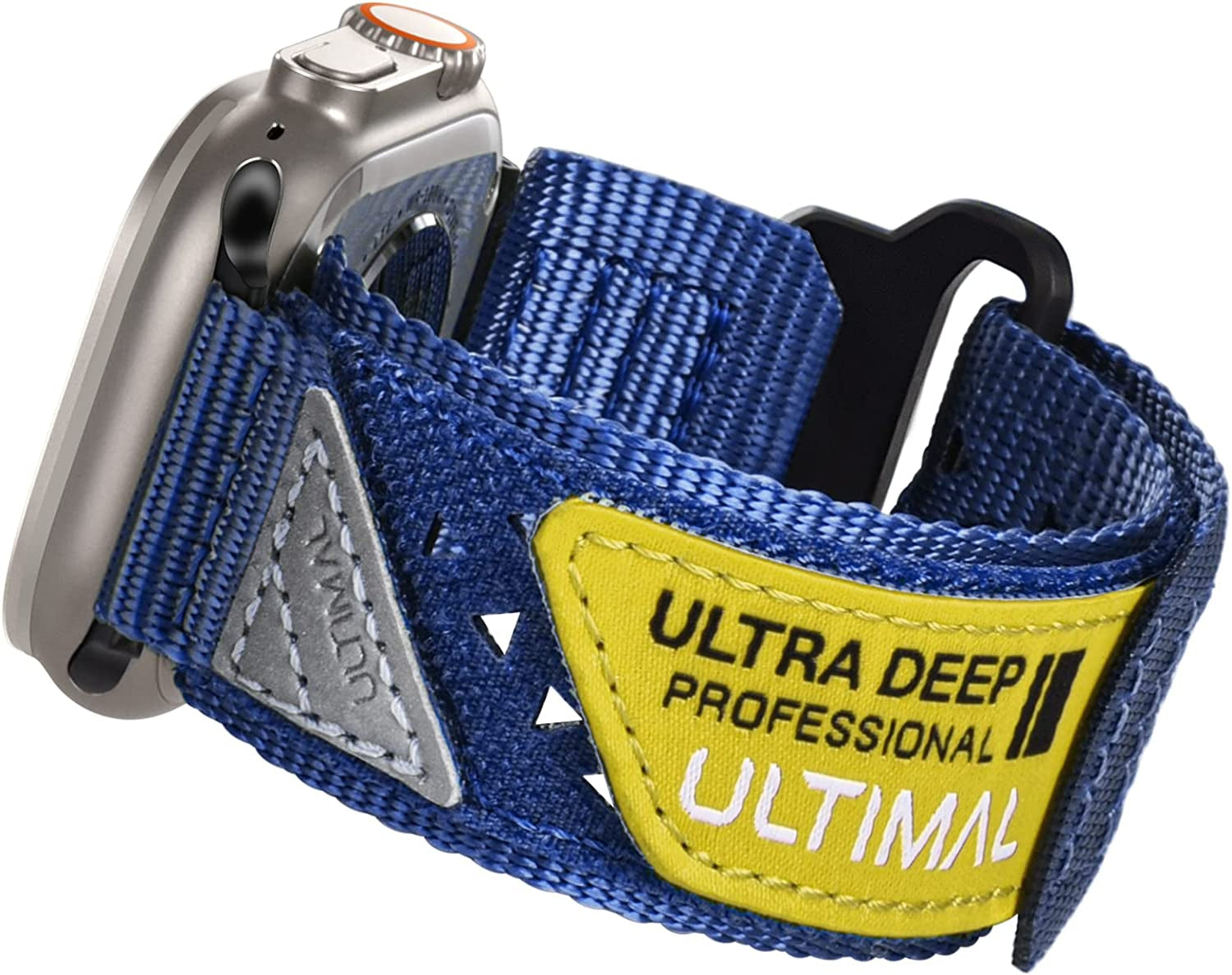 ULTIMAL Band Compatible with Apple Watch 49Mm 45Mm/44Mm/42Mm 41Mm/40Mm/38Mm, Tough Breathable Nylon Sports Strap, Hollow Out Design for Iwatch Series 8/7/6/5/4/Se/3/2/1/Ultra  ULTIMAL Blue 42mm/44mm/45mm L 