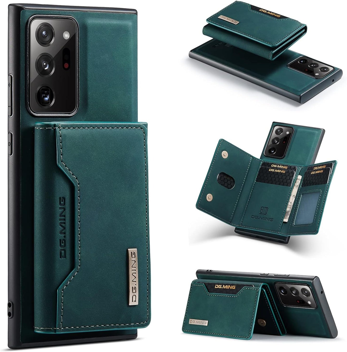 Wallet Case for Samsung Galaxy Note 20 Ultra, DG.MING Premium Leather Phone Case Back Cover Magnetic Detachable with Trifold Wallet Card Holder Pocket for Samsung Galaxy Note 20 Ultra (Brown)  Nuolirong Green  