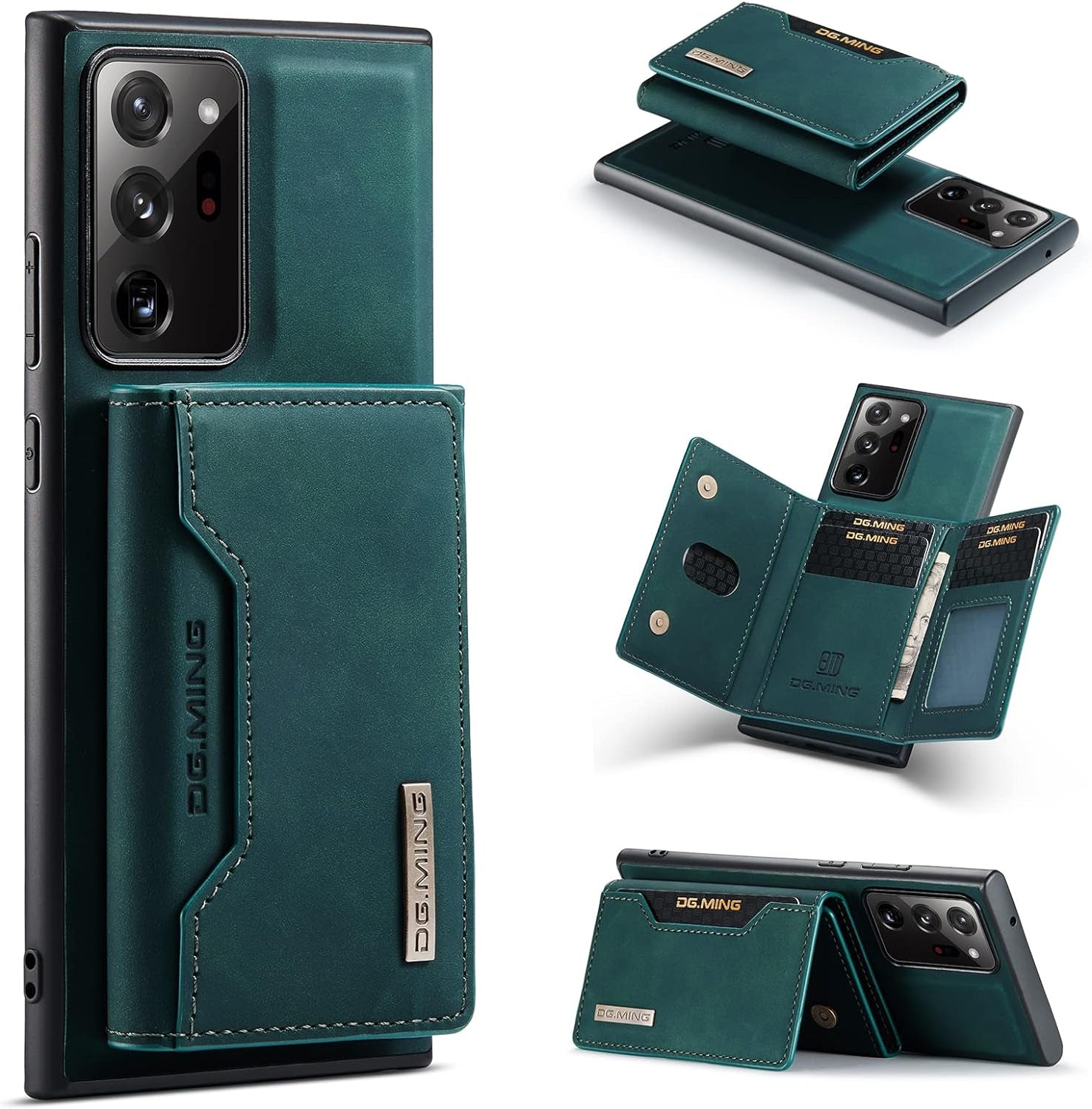 Wallet Case for Samsung Galaxy Note 20 Ultra, DG.MING Premium Leather Phone Case Back Cover Magnetic Detachable with Trifold Wallet Card Holder Pocket for Samsung Galaxy Note 20 Ultra (Brown)  Nuolirong Green  