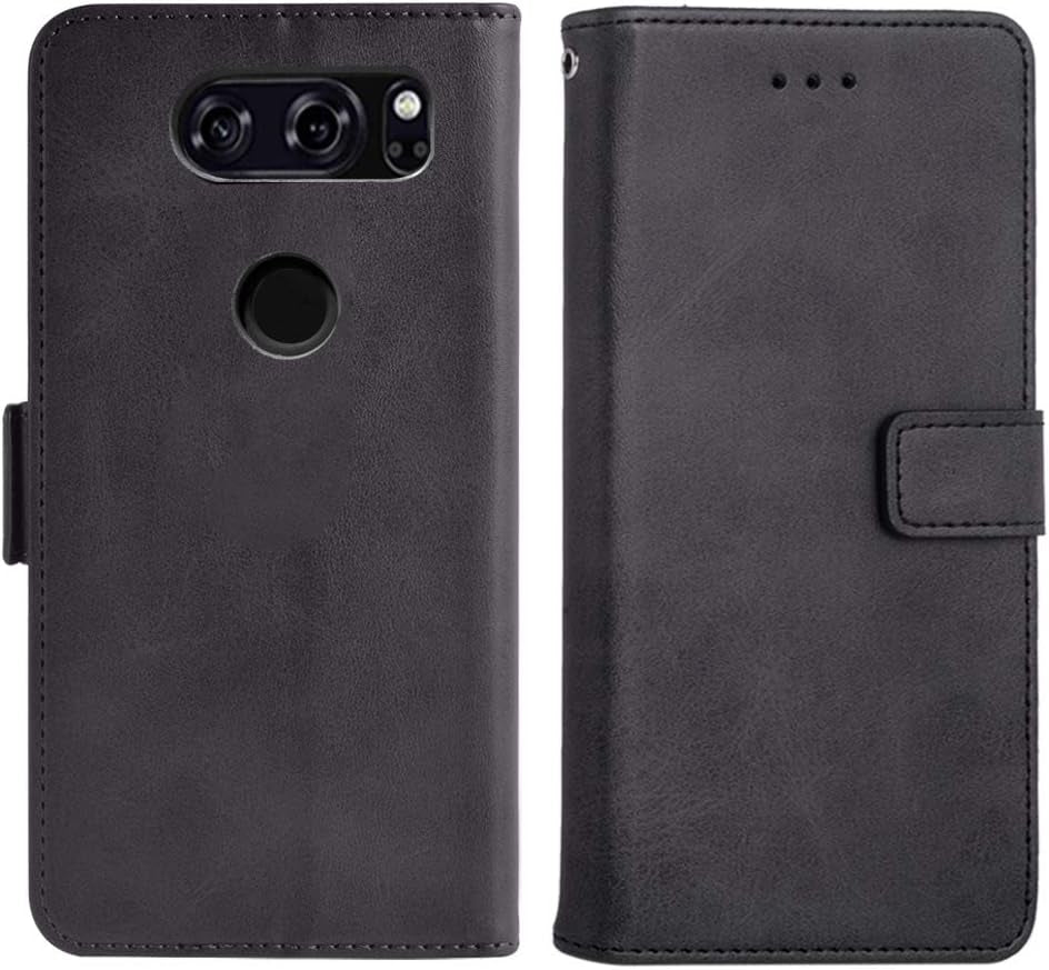 Phone Case for LG V35 Thinq V30 plus Folio Flip Wallet Case,Pu Leather Credit Card Holder Slots Full Body Protection Kickstand Protective Phone Cover for LGV30 LGV35 Thin Q LG30 LG35 V35Thinq Black  Asuwish   
