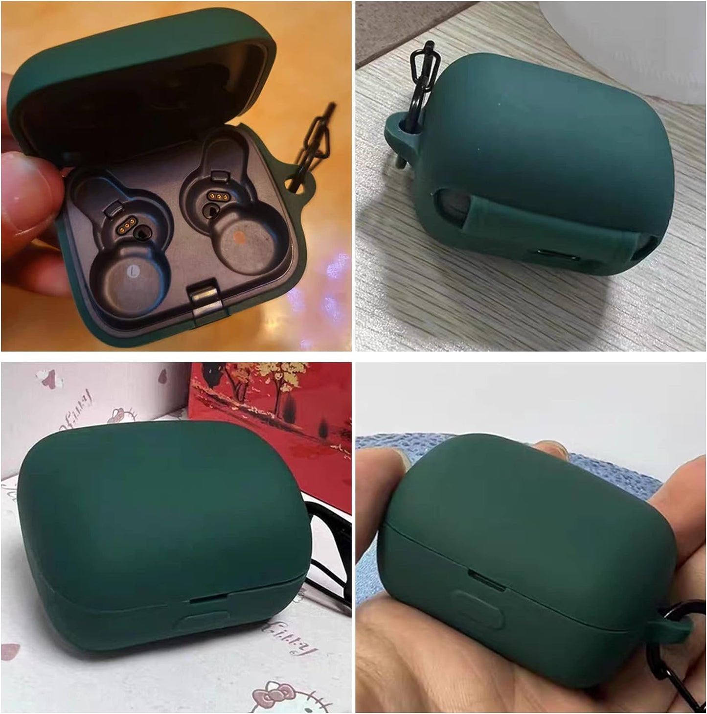 2 Pack DAYJOY Soft Silicone Protective Case Cover Compatible with Sony Linkbuds WF-L900 Earphone, Protective Skin Sleeve with Key Chain (Black+Blue)  DAYJOY   