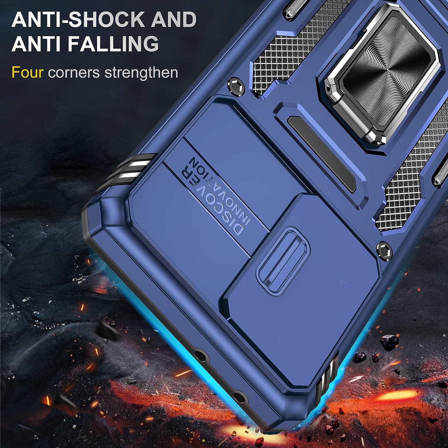 AYMECL Case for S21 Ultra 5G,Galaxys21 Ultra 5G Case with Slide Camera Cover&[2 Packs] Self-Healing Film,360° Rotate Ring Stand Magnetic Cover Case for Samsung Galaxy S21 Ultra 5G 6.8"-Blue  AYMECL   