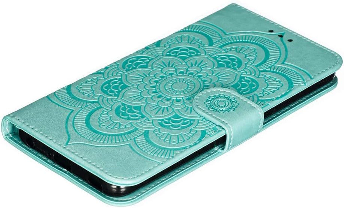 Asdsinfor LG V40 Case Full Stylish Advanced Embossing Wallet Case Credit Cards Slot with Stand for PU Leather Shockproof Flip Magnetic Case for LG V40 / V40 Thinq Sunflower Green LD  Asdsinfor   