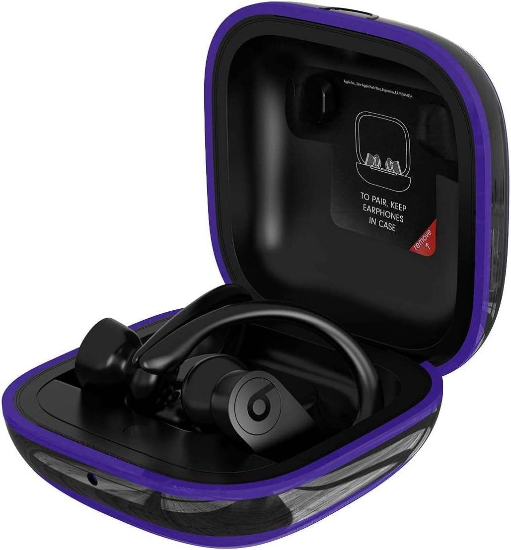 Compatible with Powerbeats Pro Case Cover, Anti-Lost and Shock-Proof Easy-To-Carry Durable Silicone Protective Case Skin for 2019 Latest Beats Powerbeats Pro (Burgundy)  meiyasy Black Edge-Dark purple Black Edge 