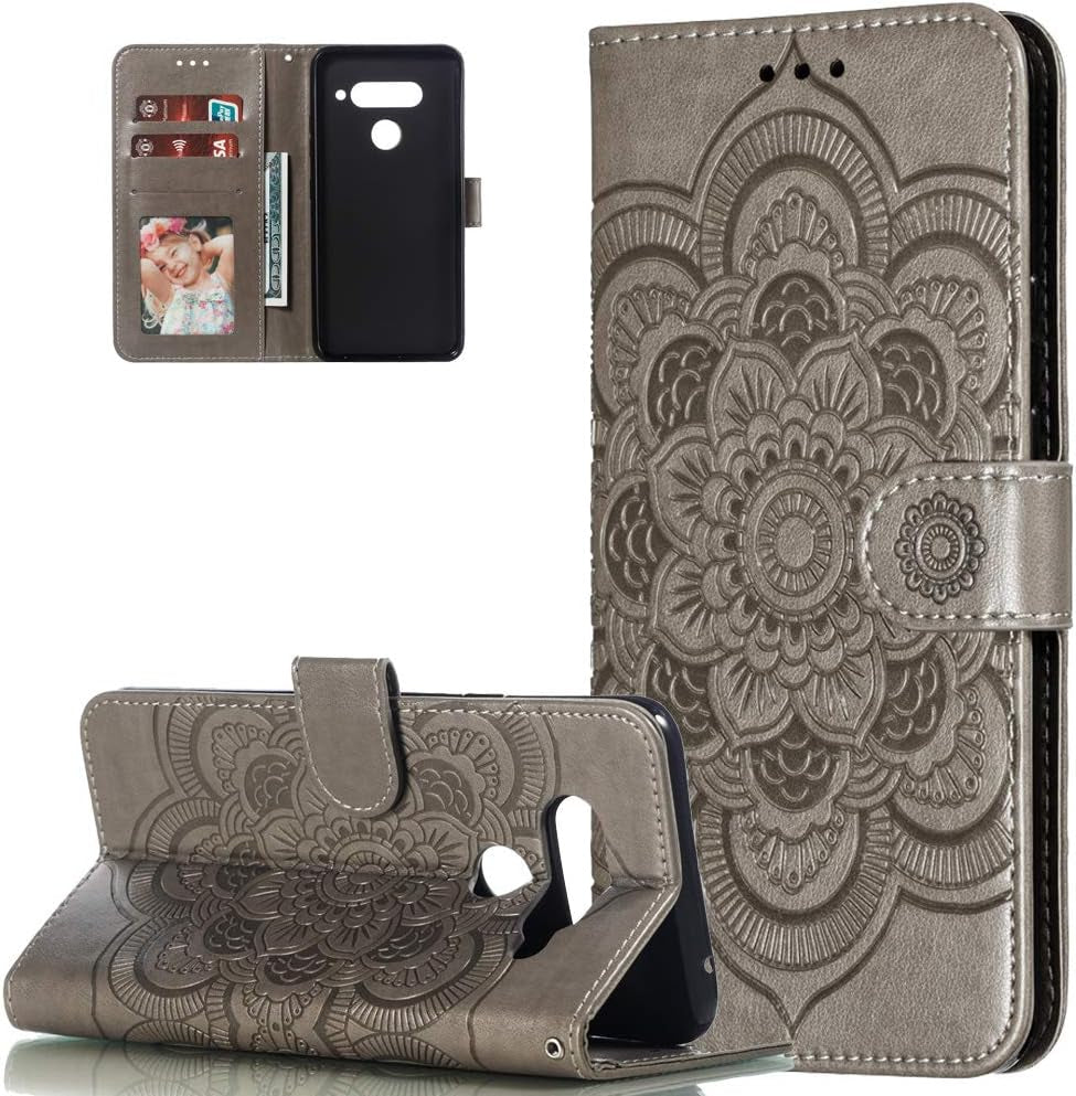 Asdsinfor LG V40 Case Full Stylish Advanced Embossing Wallet Case Credit Cards Slot with Stand for PU Leather Shockproof Flip Magnetic Case for LG V40 / V40 Thinq Sunflower Green LD  Asdsinfor Ld: Gary  