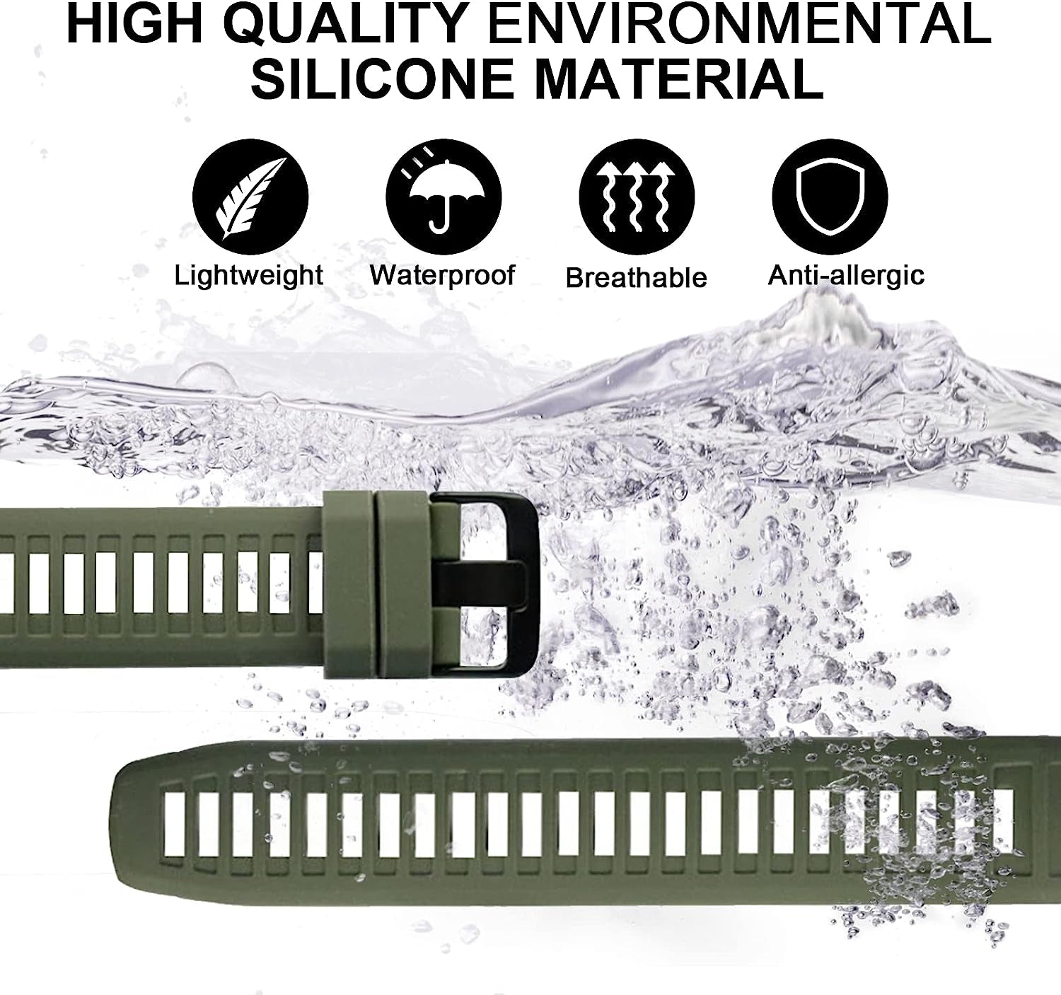 GERSIK Compatible with Garmin Instinct Bands, Soft Silicone Strap Sport Wristband Replacement for Garmin Instinct 2/Instinct Esports/Solar/Tide/Tactical GPS Smartwatch  GERSIK   