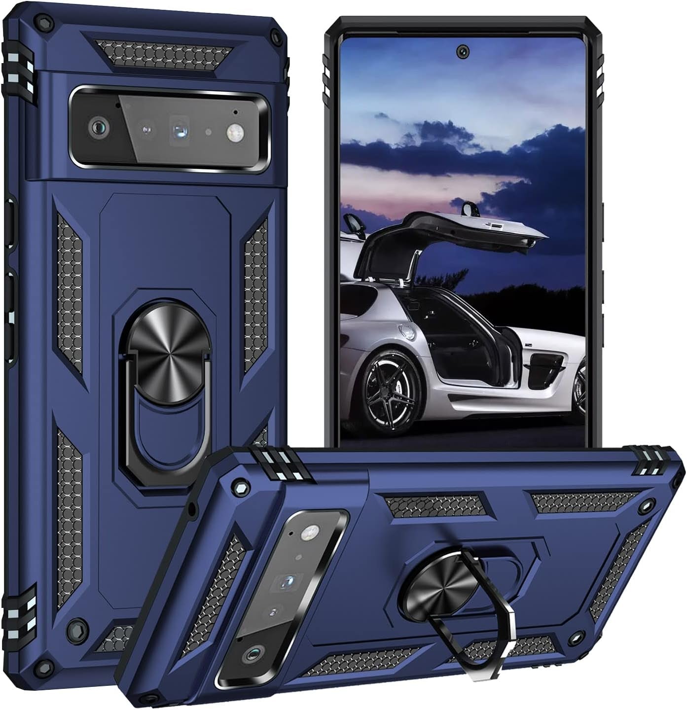 ZOEII 6 Pro Case,Pixel 6 Pro Case,With 360 Stand Military-Grade Dual Layer Protection Case for Google Pixel 6 Pro Armygreen  ZOEII 6 Pro Blue Google Pixel 6 Pro Case 