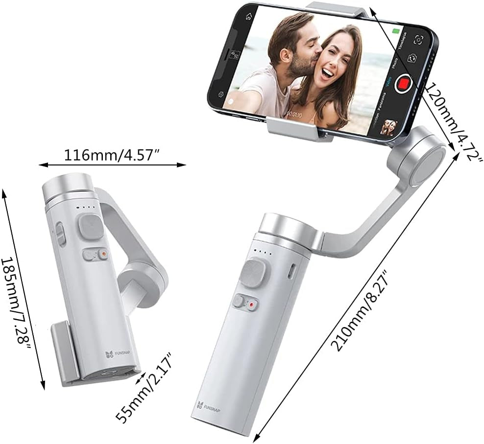 3-Axis Full-Angle Rotated Cell Phone Gimbal Stabilizer Portable Phone Stabilizer Large-Angle Extendable Cell Phone Stabilizer for Youtuber Live Video Shooting Gimbal Handheld Stabilizer  generic   
