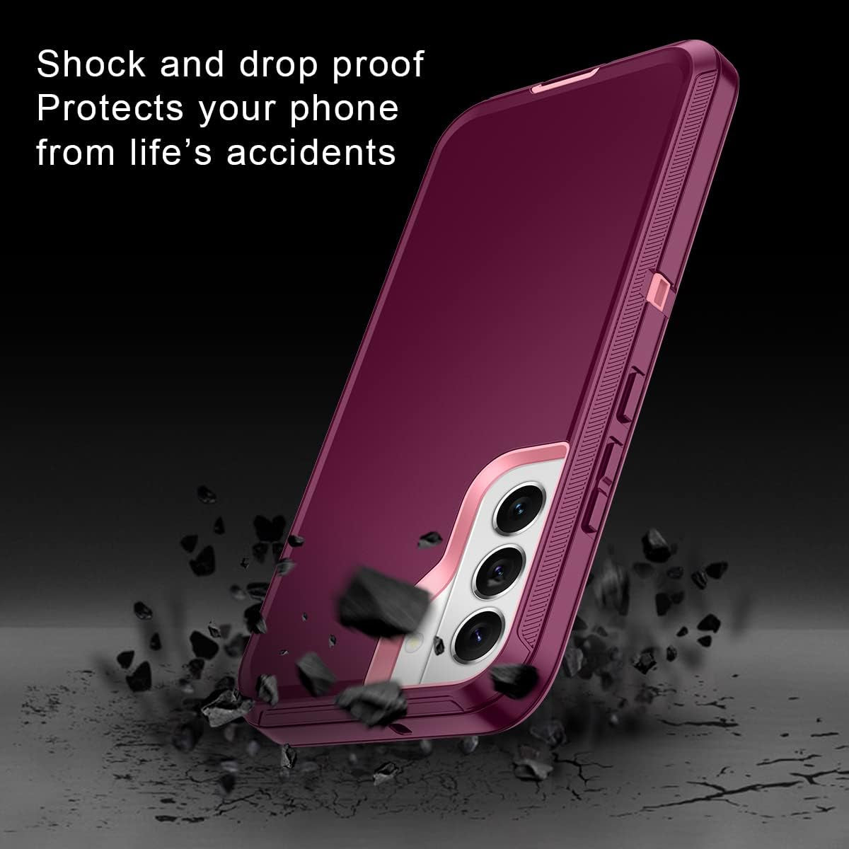 I-HONVA for Samsung Galaxy S22 plus Case, S22 plus Case Shockproof Dust/Drop Proof 3-Layer Full Body Protection [Without Screen Protector] Rugged Heavy Duty Durable Cover Case,Purple/Pink  I-HONVA   