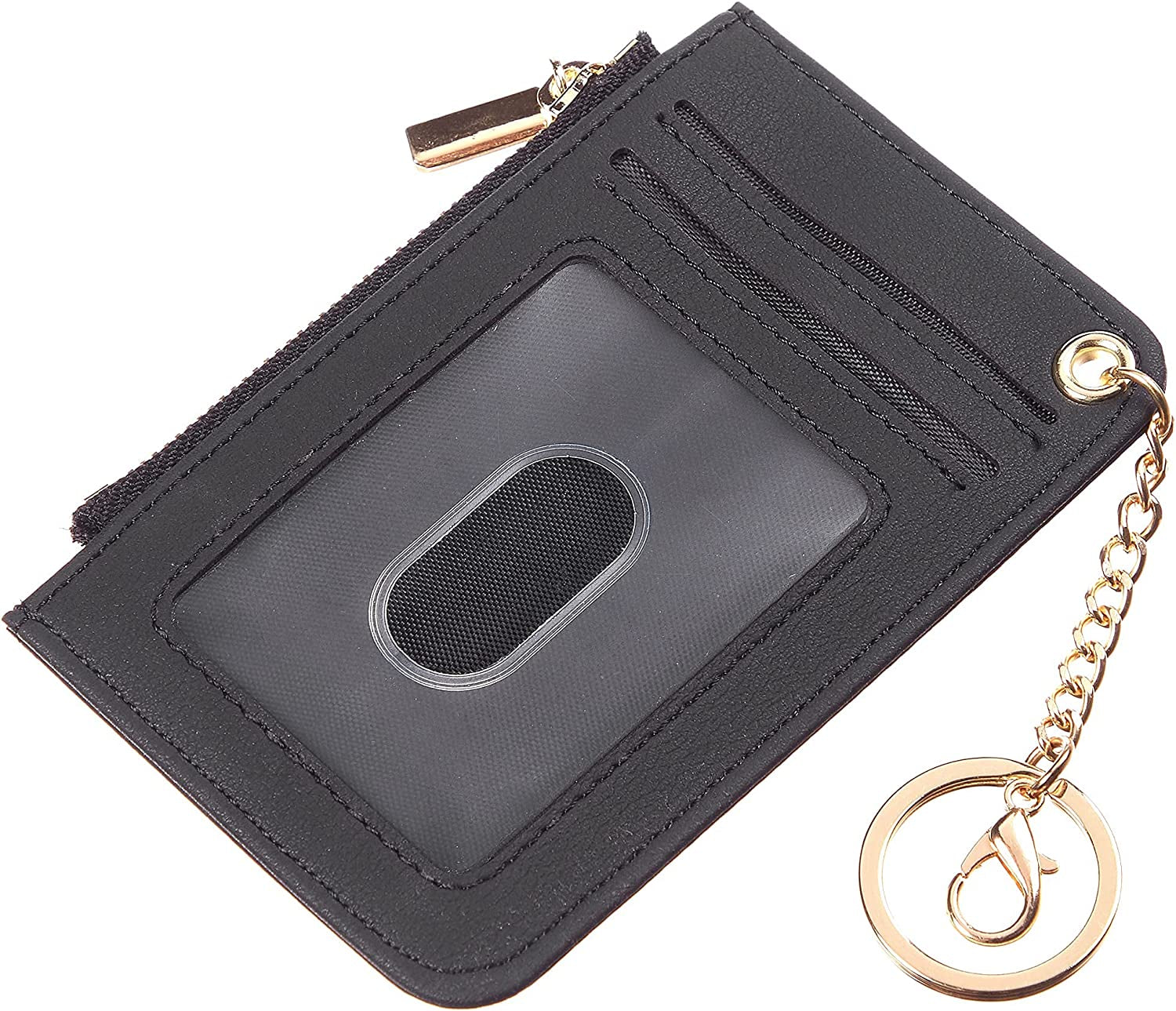 Hawanik Women'S Slim Keychain Wallet Compatible with Airtag Wallet Holder Case (Black)  Hawanik   