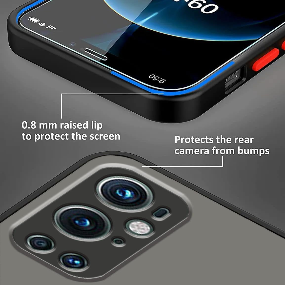 Jancyu Compatible with Oneplus 9 Pro Case Clear, Silicone Oneplus 9 Pro Phone Case Slim Shockproof Four Corner Airbags Drop Slip Protection Cover (Black)  Jancyu   